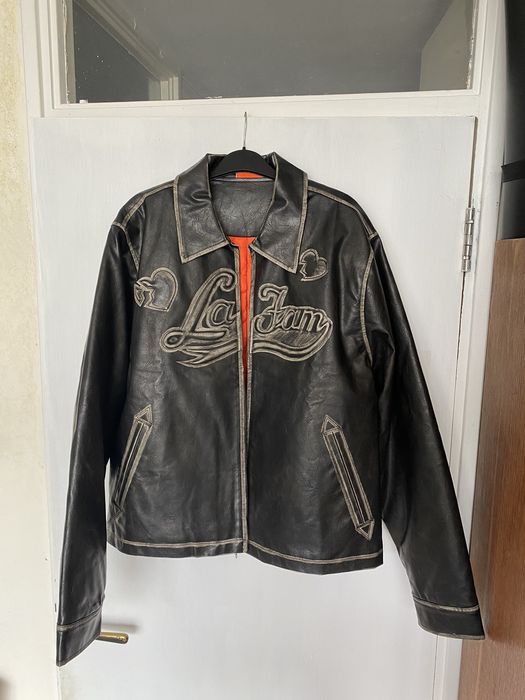 Leather La Fam Distressed Leather Jacket | Grailed