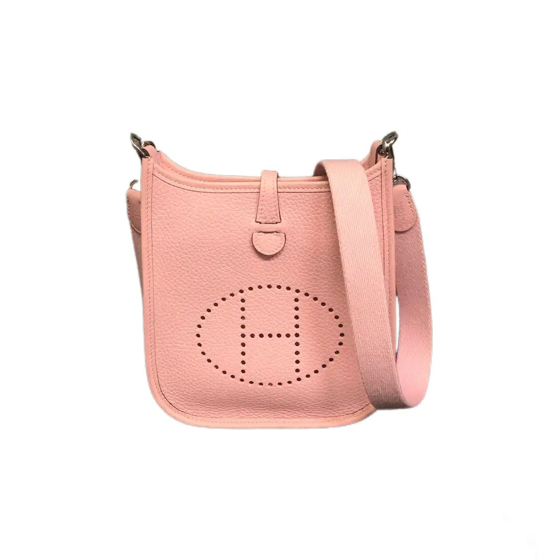 Hermes Hermes Evelyne mini cherry blossom pink Clemence cowhide leather cutout crossbod Size ONE SIZE - 1 Thumbnail