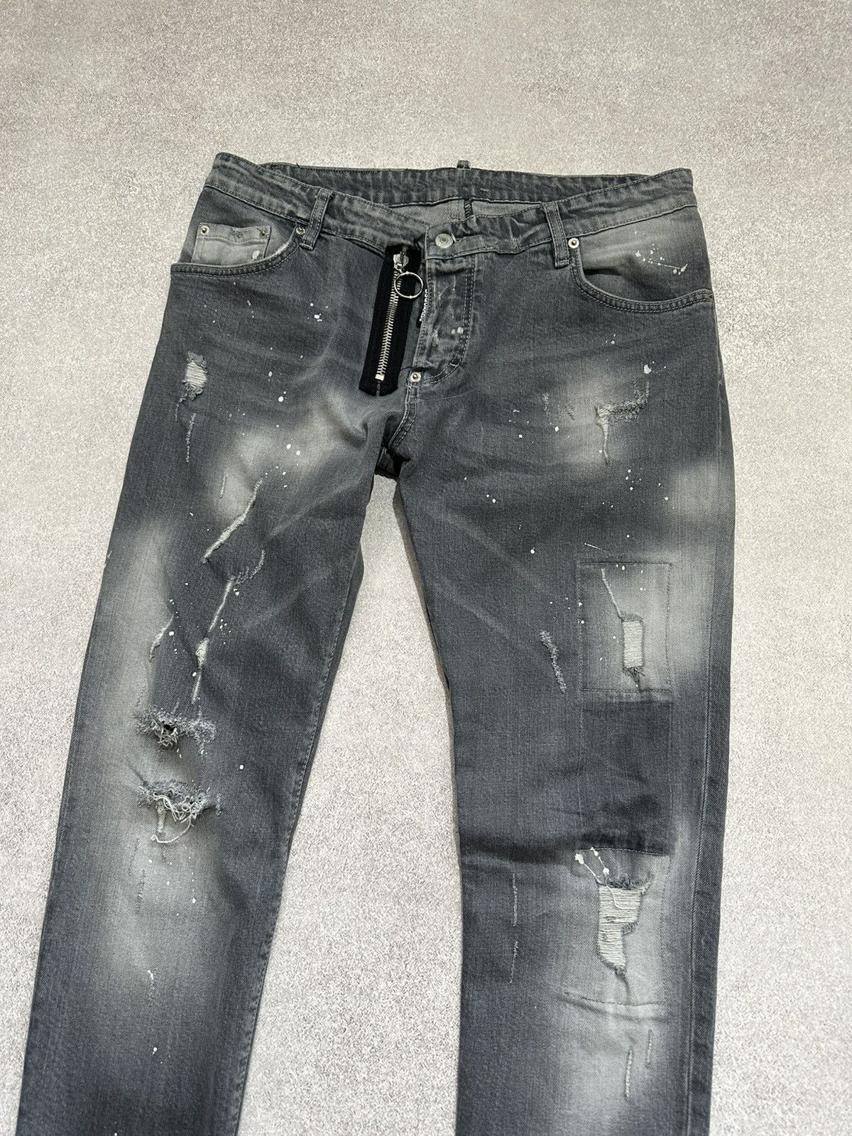 Dsquared2 Dsquared2 Luxury Gray Wash Denim Distressed Style Slim Jeans Size US 30 / EU 46 - 2 Thumbnail