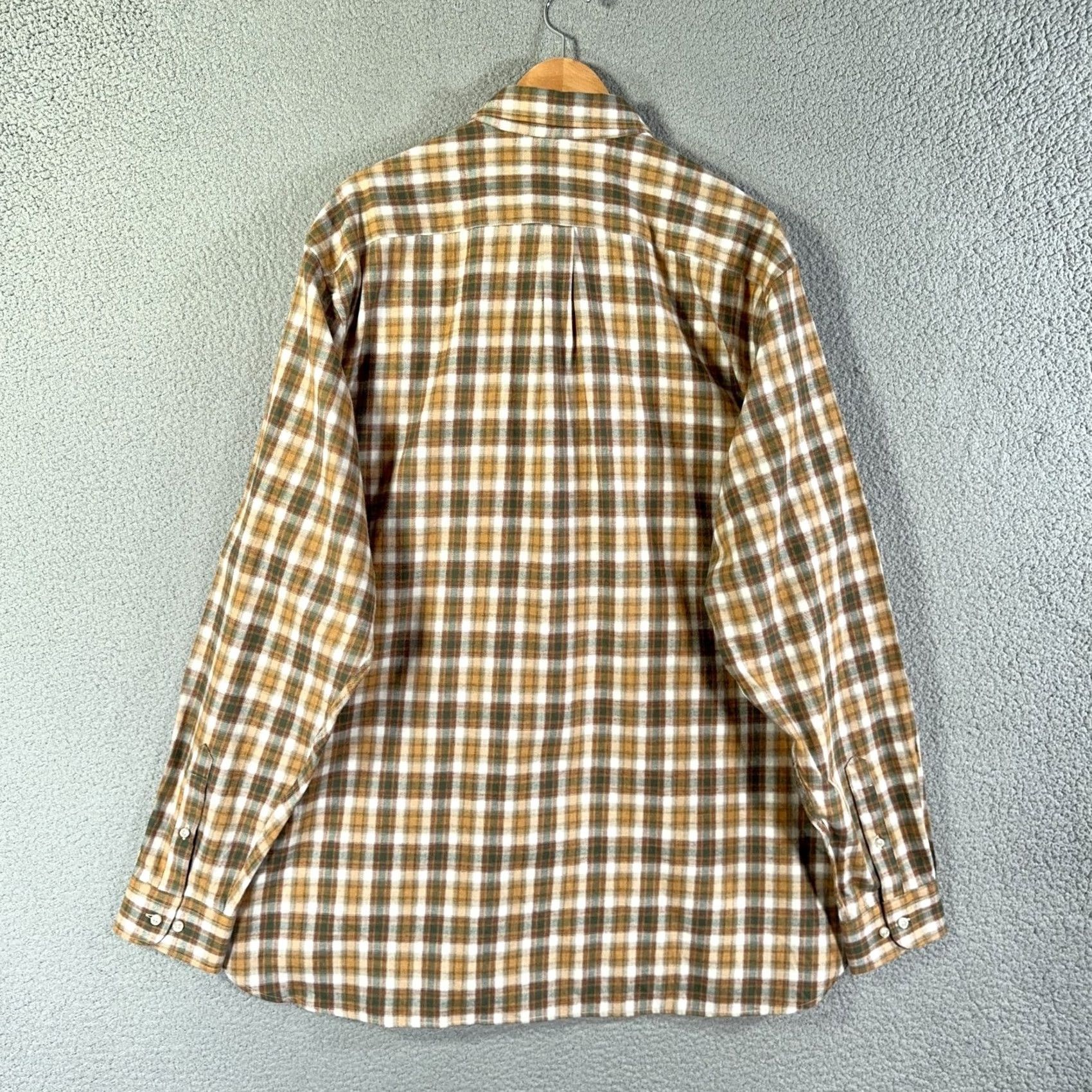 Vintage Alan Paine Flannel Shirt Mens 2XL Brown Plaid Long Sleeve Button-Up Cotton Shirt Size US XXL / EU 58 / 5 - 3 Thumbnail