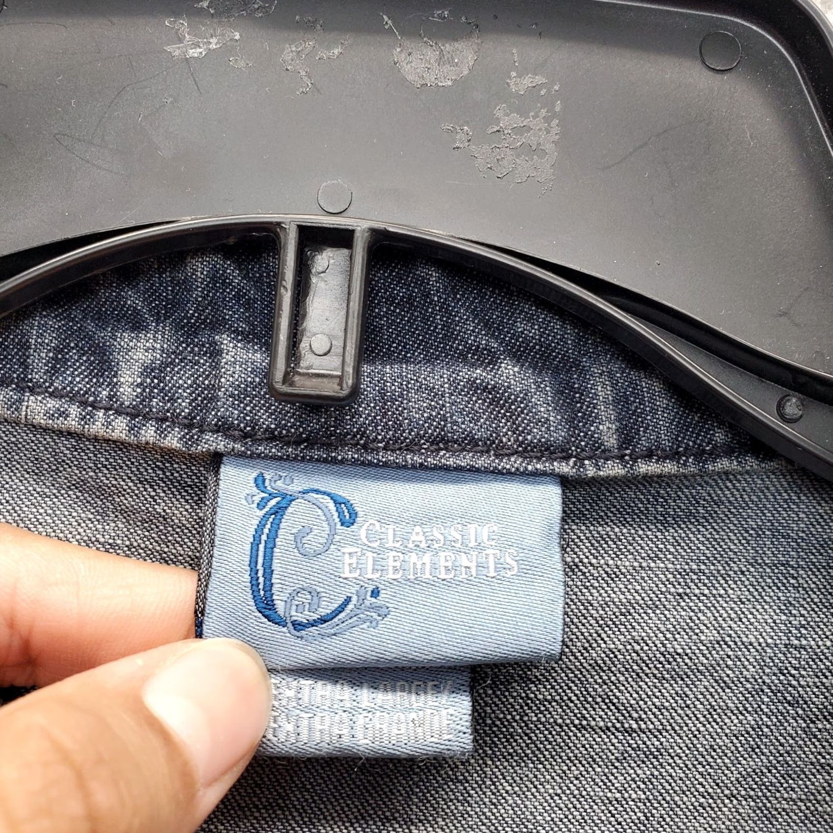 Vintage Classic Elements Trucker Jacket Womens XL Blue Denim Long Sleeve Button Front Size XL / US 12-14 / IT 48-50 - 5 Thumbnail