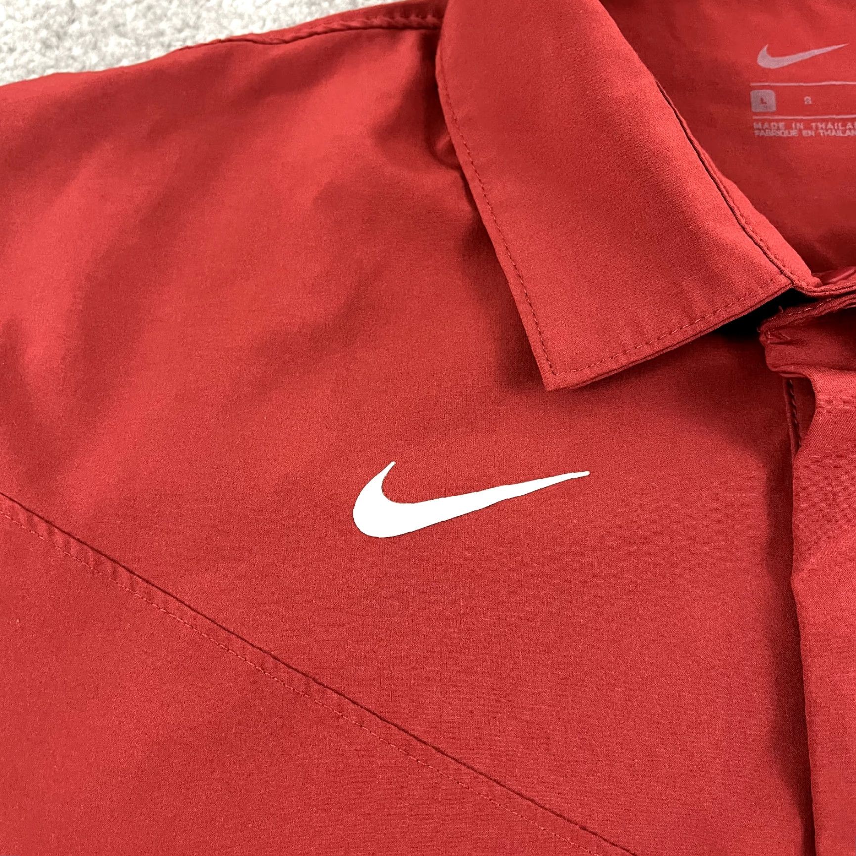 Nike NIKE Polo Shirt Men Large Red Snap Collar Golf Performance Alabama Crimson Color Shirt Mens Red Nike Dri-FIT Golf Size US L / EU 52-54 / 3 - 3 Thumbnail