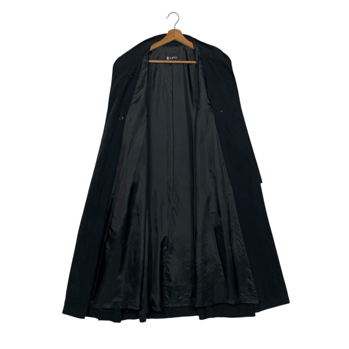 Japanese Brand Soffio Black Double Breasted Coat Size L / US 10 / IT 46 - 12 Thumbnail