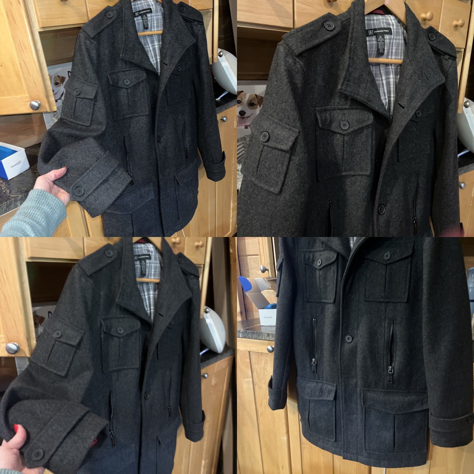Vintage VINTAGE INC Black Wool Trench Pea Coat Button Up Men’s M Flap Pockets PLAID Lined Jacket Size US M / EU 48-50 / 2 - 9 Thumbnail