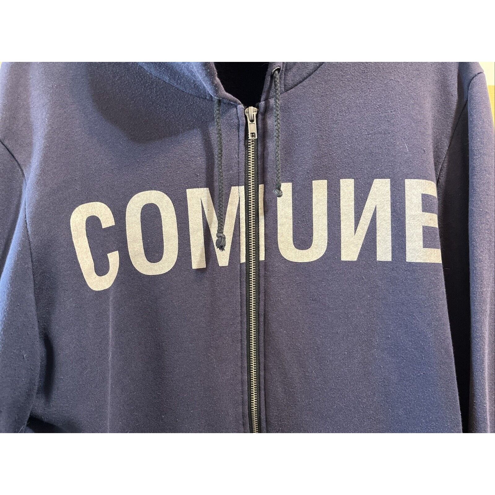 Comune Comune Men L Navy Blue Hooded Jacket Cotton Polyester Skater Size US L / EU 52-54 / 3 - 5 Thumbnail