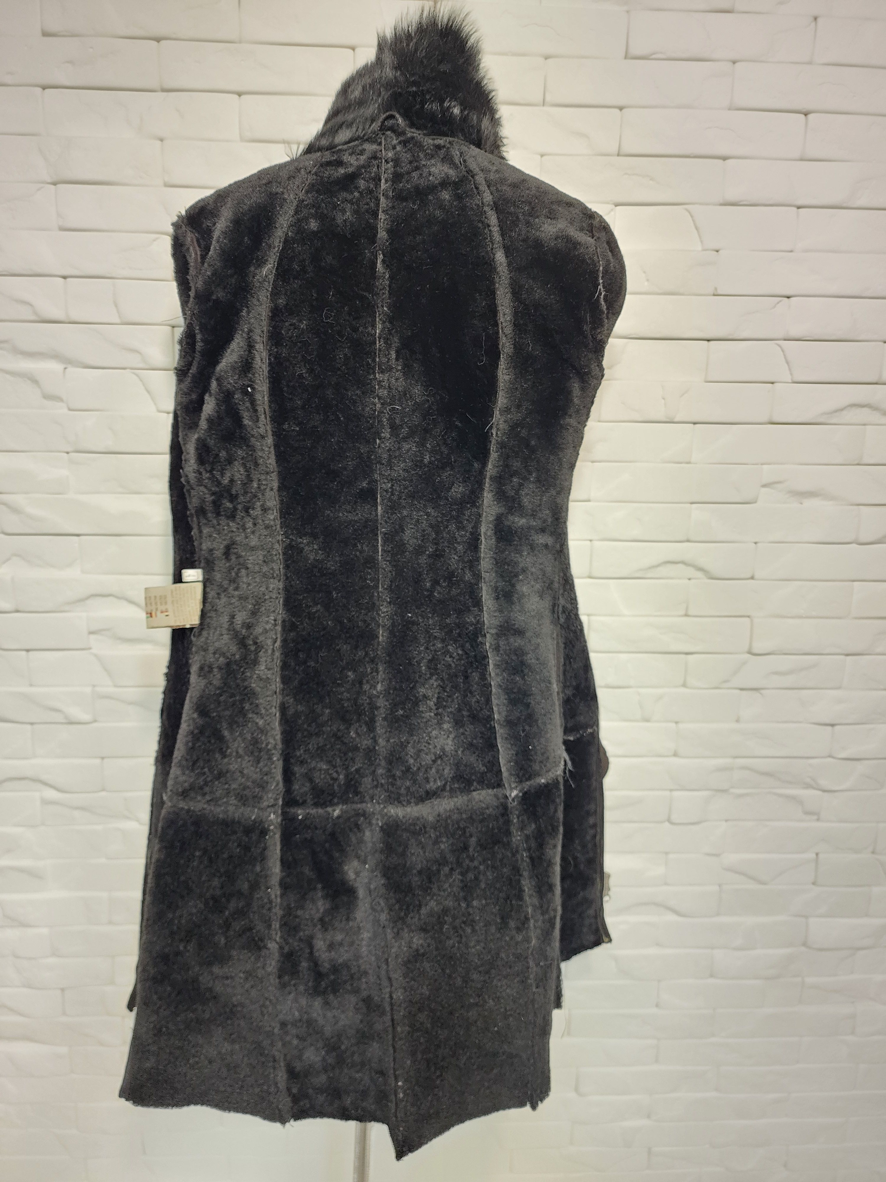 Genuine Leather Black Sheepskin Coat: Genuine Fur, Metal Zipper Size S / US 4 / IT 40 - 7 Thumbnail