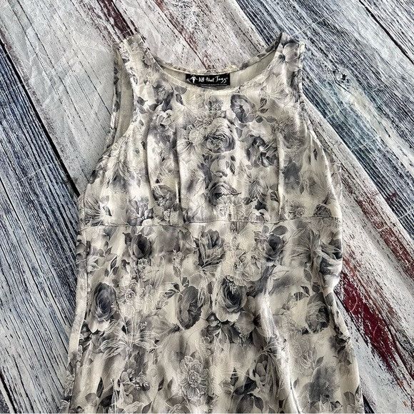 Other Vintage 90’s All that Jazz Silver Jacquard Floral Satin Maxi Size S / US 4 / IT 40 - 5 Thumbnail