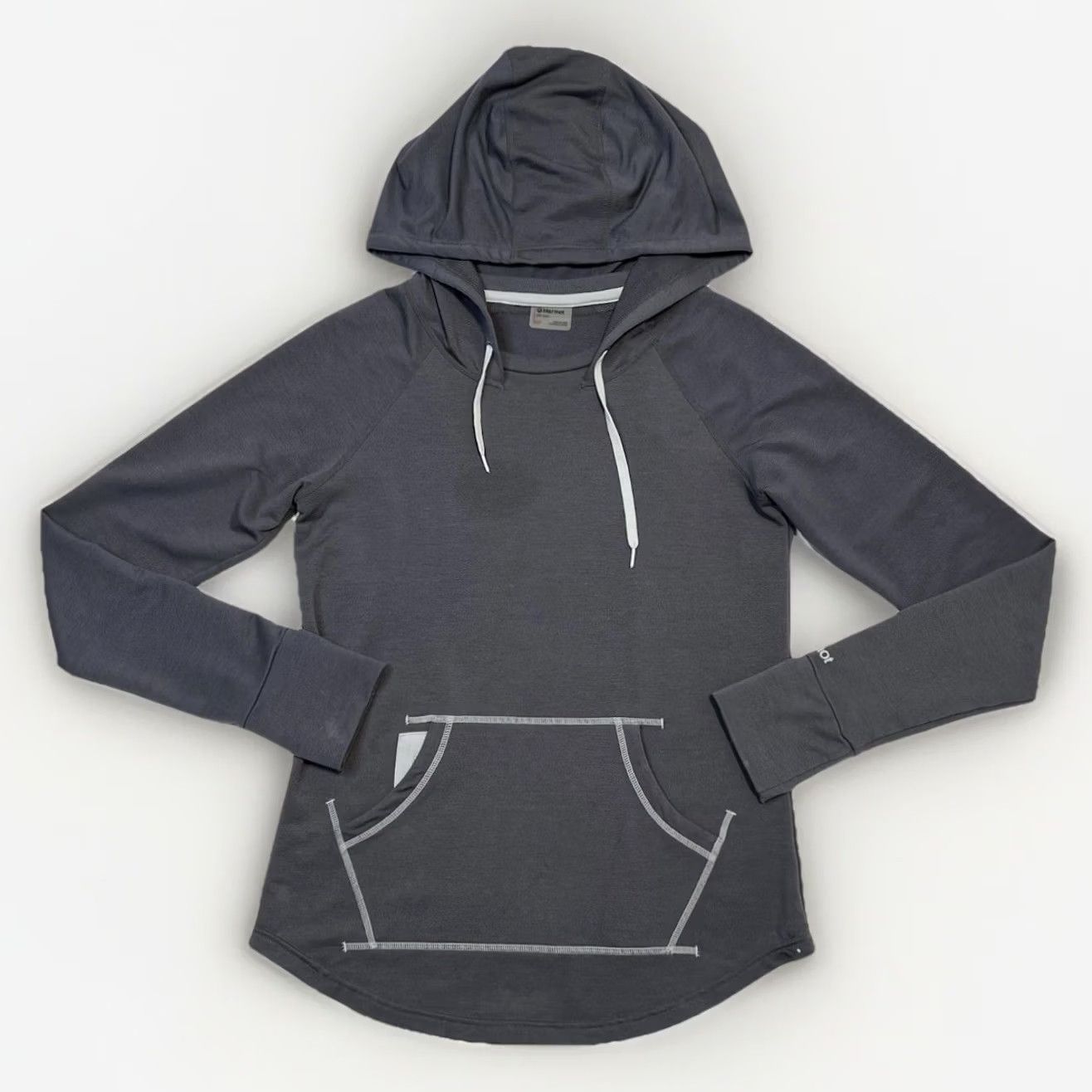 Marmot VINTAGE Marmot La Linea Hoodie Shirt Womens Gray Pullover Sweatshirt Size S UPF 30 Outdoor Activewear Logo La Linea 2000s Size S / US 4 / IT 40 - 2 Thumbnail