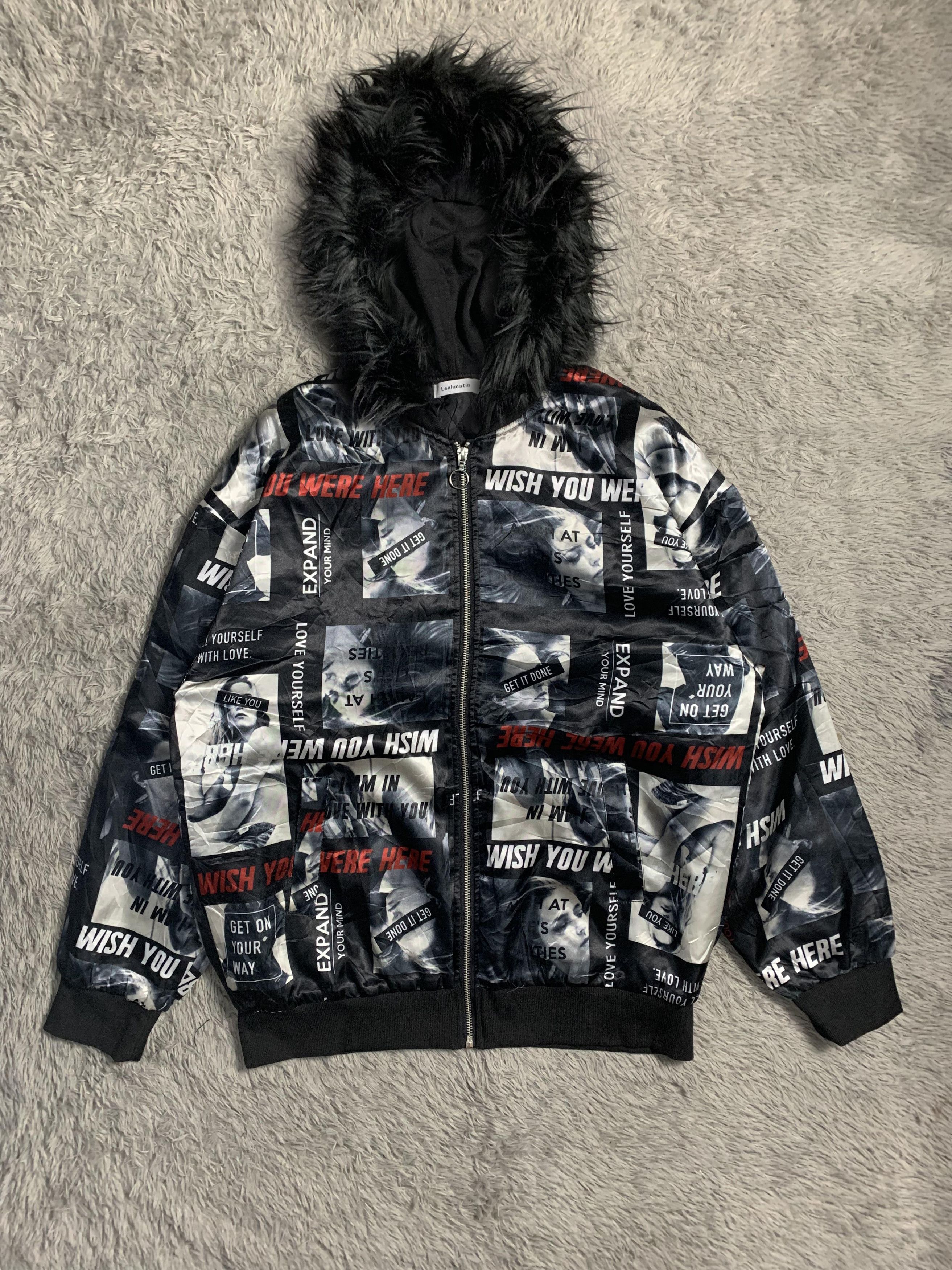 Japanese Brand Leah Matin Over Print Fur Hoodie Size US M / EU 48-50 / 2 - 1 Thumbnail