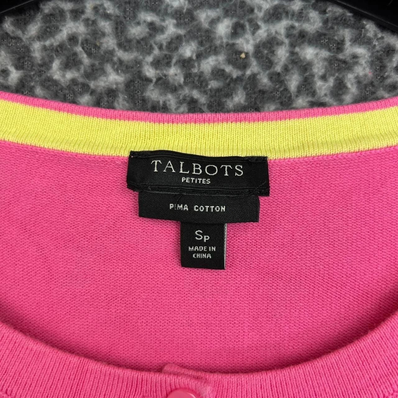 Talbots Talbots Sweater Women Button Up 3/4 Sleeve Pima Cotton SP Size S / US 4 / IT 40 - 5 Thumbnail