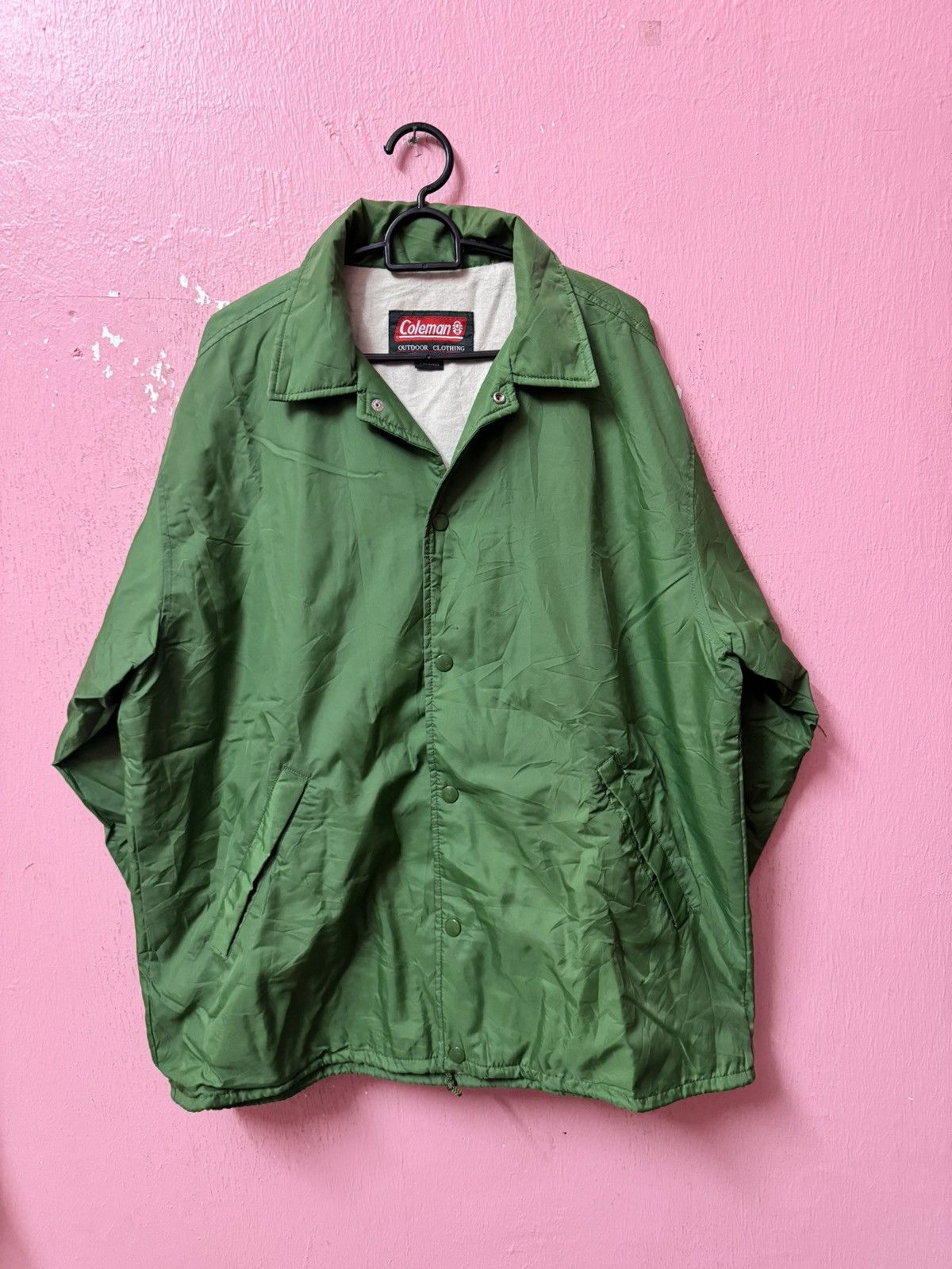 image of Coleman Big Logo Coach Jacket in Green, Men's (Size Medium)