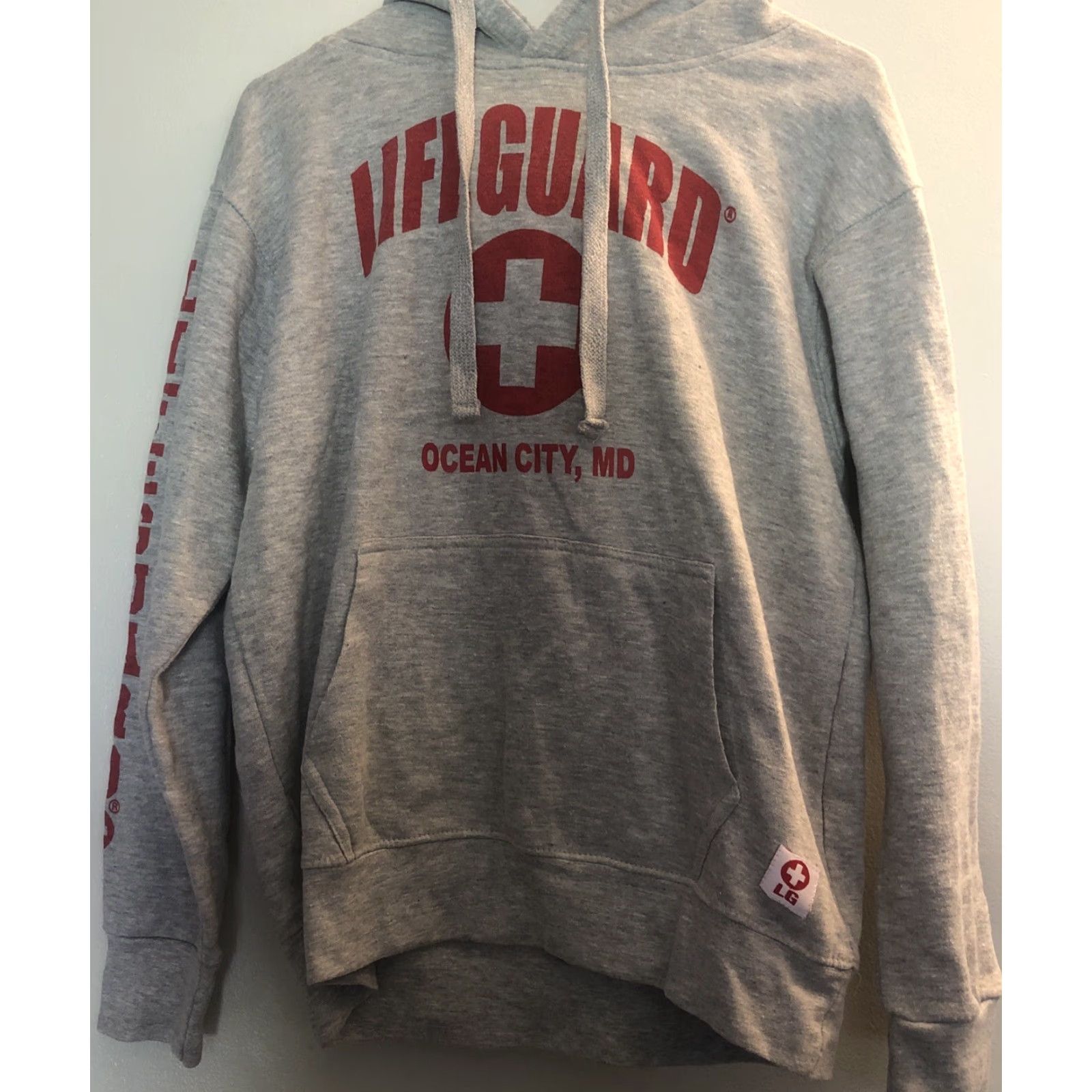 Logo 7 Lifeguard Hoodie Ocean City Md Logo Gray Pullover Sweatshirt Adult M Sz Medium M Size US M / EU 48-50 / 2 - 2 Thumbnail