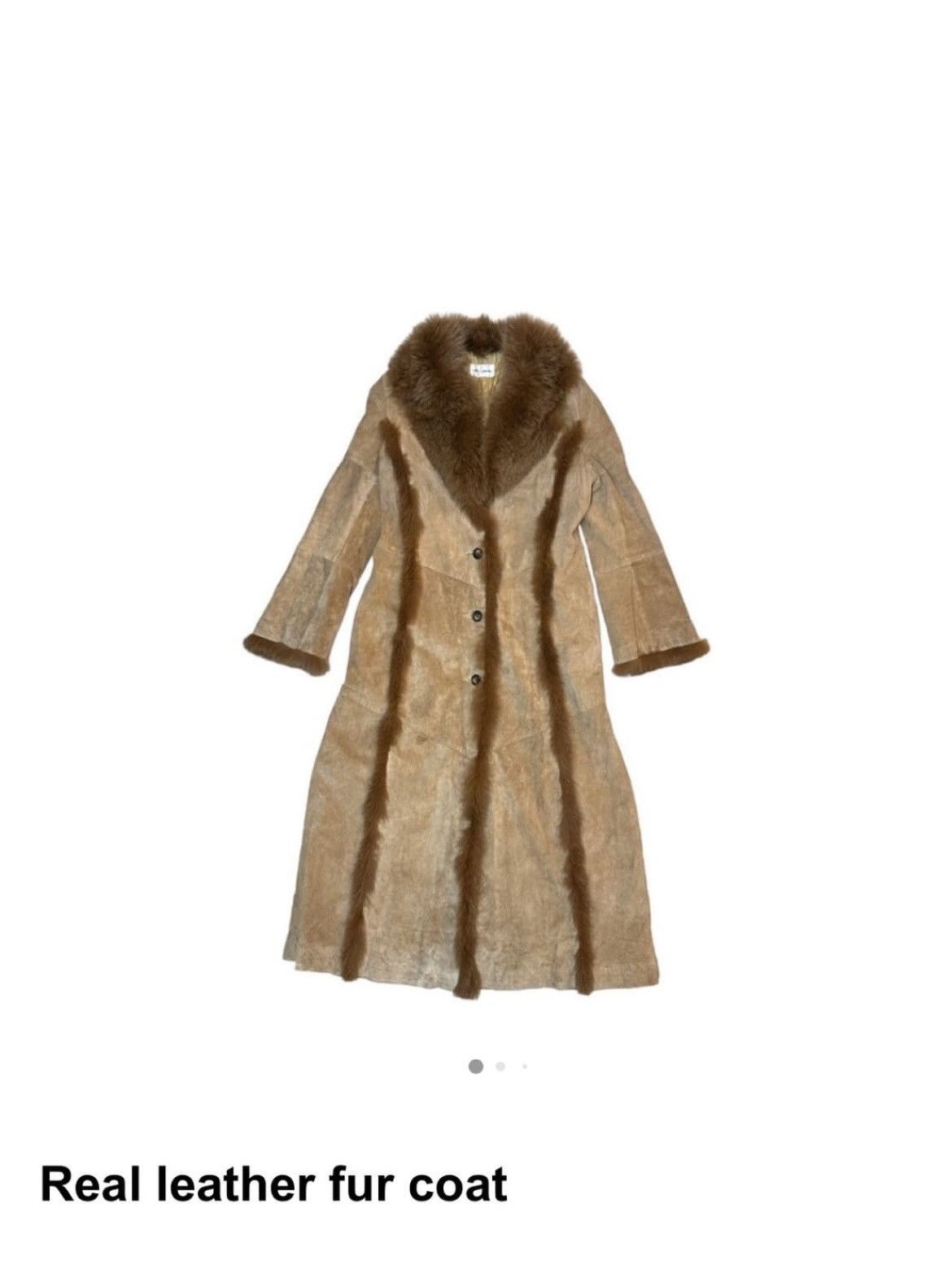 Vintage vintage real leather fur coat Size L / US 10 / IT 46 - 6 Thumbnail