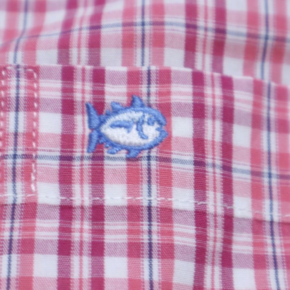 Southern Tide Southern Tide Embroidered Gingham Button Down Shirt Red Men's M Size US M / EU 48-50 / 2 - 7 Thumbnail