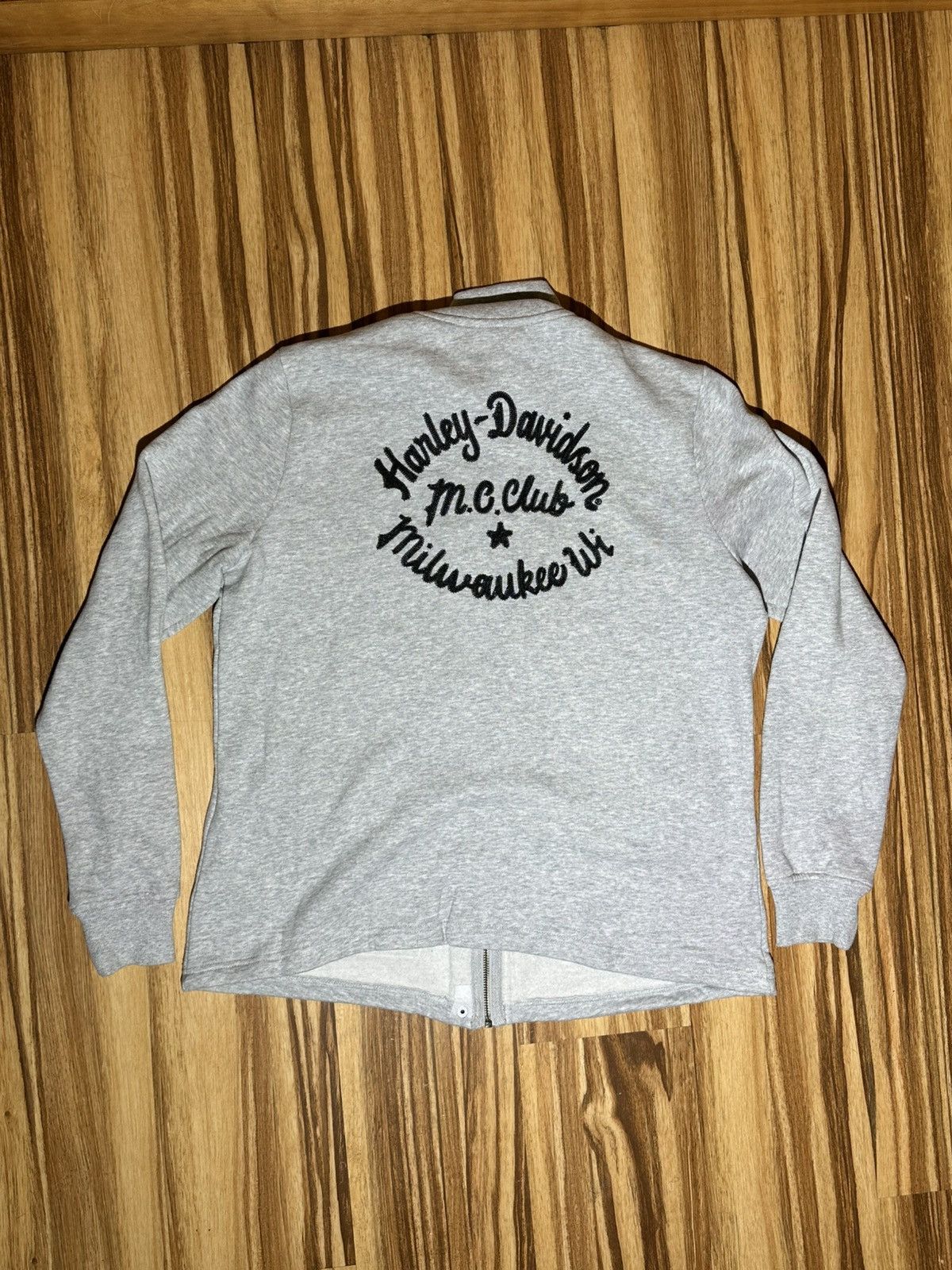 Harley Davidson Harley-Davidson Milwaukee M.C Club Light Gray Zip-Up Jacket Size XL / US 12-14 / IT 48-50 - 1 Thumbnail