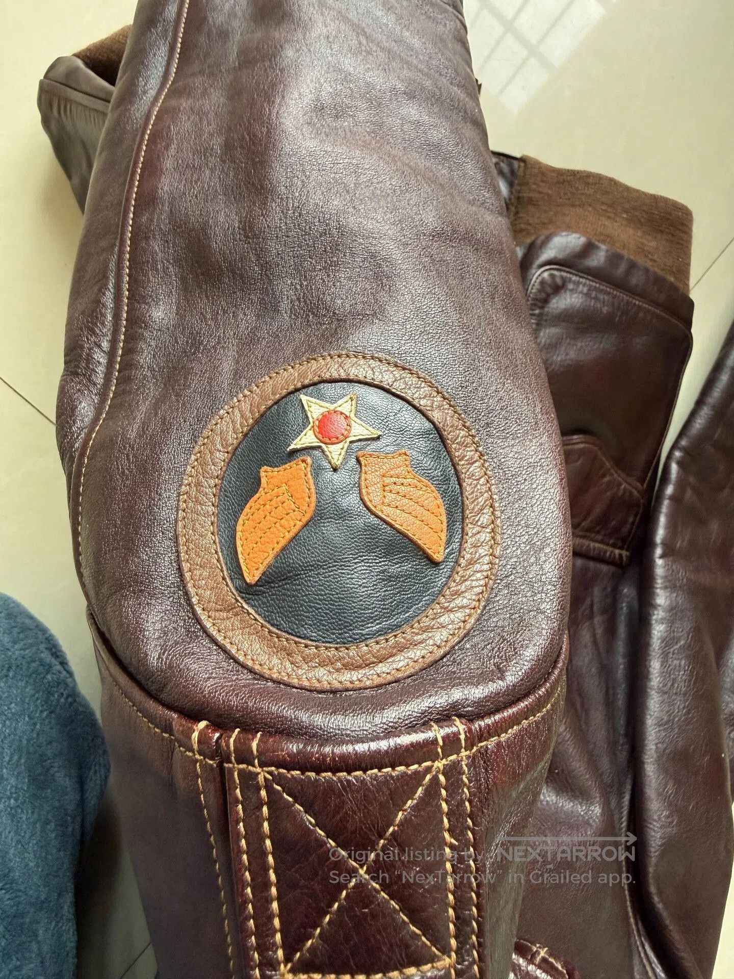 Rainbow Country Vintage Brown Leather Jacket with Unique Details. Size US S / EU 44-46 / 1 - 4 Thumbnail