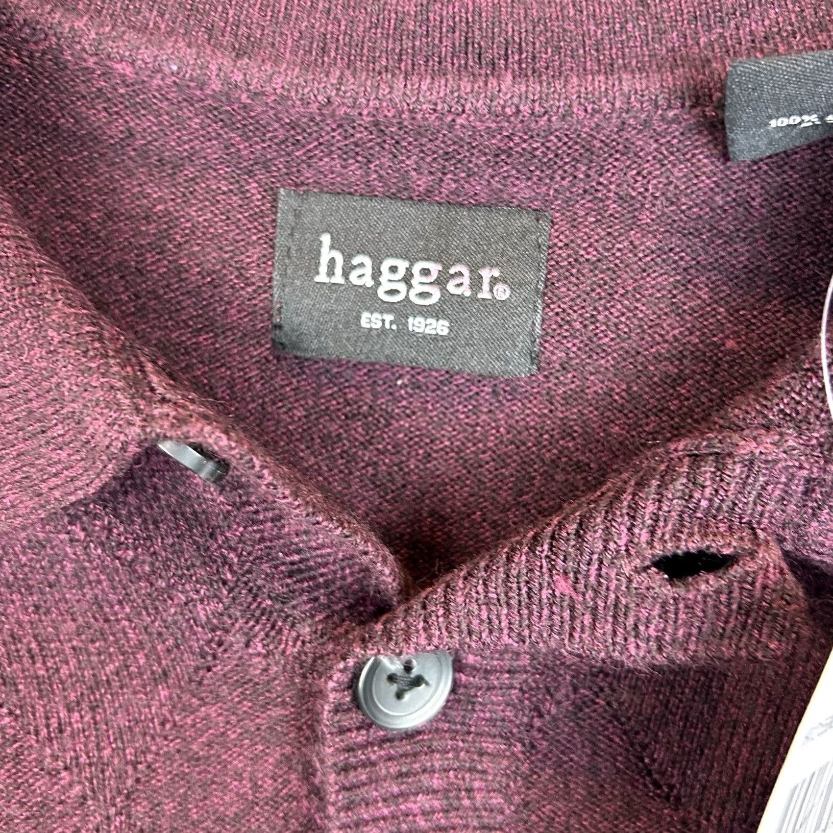 Haggar Haggar Collared Sweater Mens M Button Pullover Purple Knit New Regular Size US M / EU 48-50 / 2 - 5 Thumbnail