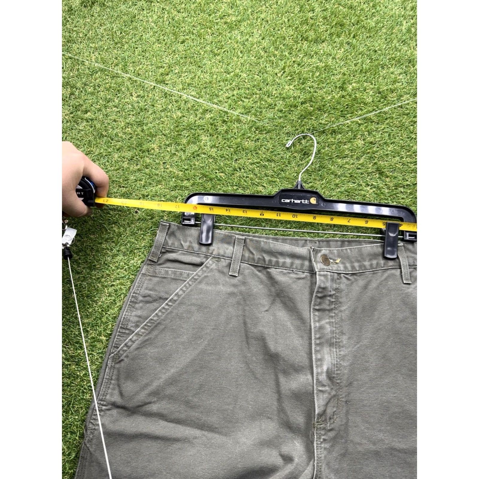 Carhartt VINTAGE Carhartt Pants Mens 38x32 Green Carpenter Duck Canvas Work B11MOS Relaxed Straight Denim? No Size US 38 / EU 54 - 6 Thumbnail