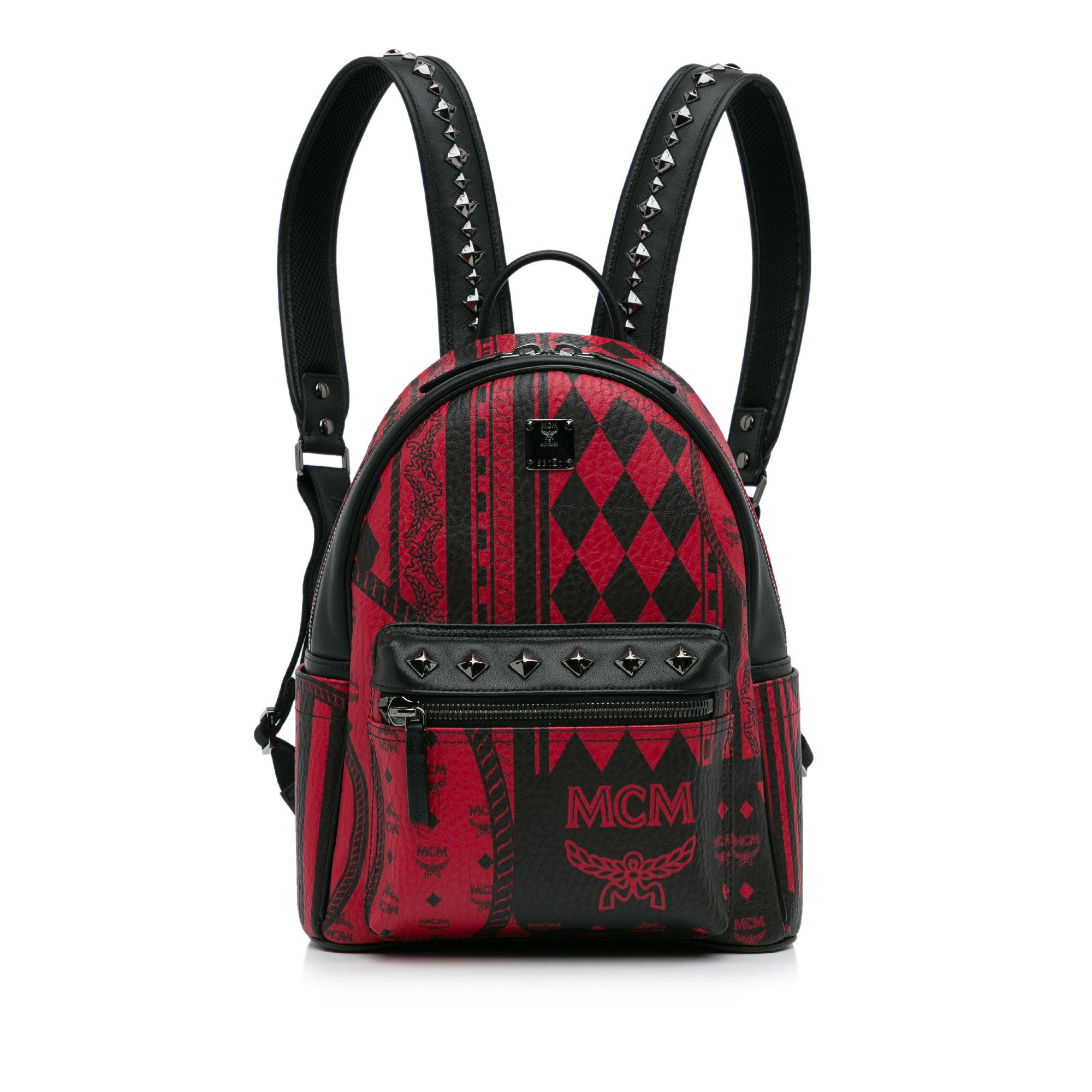 Red MCM Baroque Stark Backpack