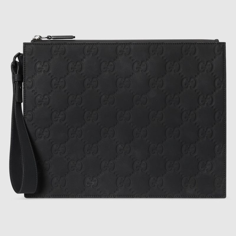 Gucci oc11z1225 Size: OS / Rubber Effect Small Pouch in Black Size ONE SIZE - 1 Thumbnail