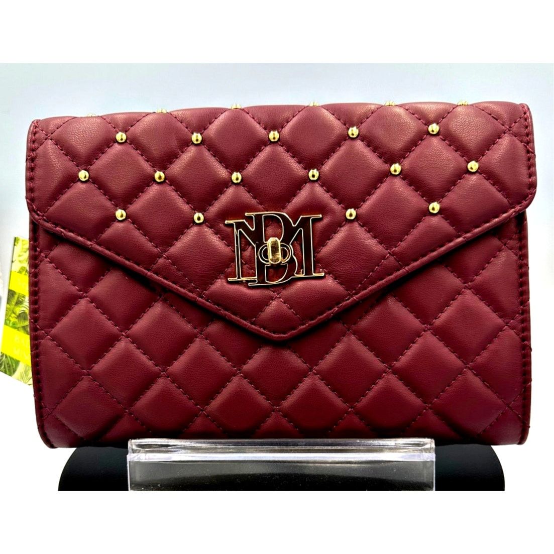 Badgley Mischka Badgley Mischka Diamond Quilt Convertible Crossbody Bag Plum Size ONE SIZE - 4 Thumbnail