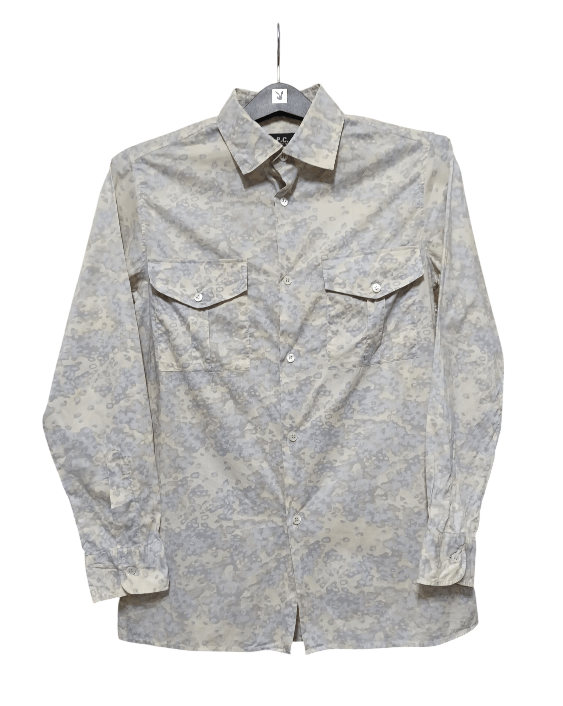 A.P.C. Long sleeve two-pocket shirt with abstract pattern Size US S / EU 44-46 / 1 - 1 Thumbnail