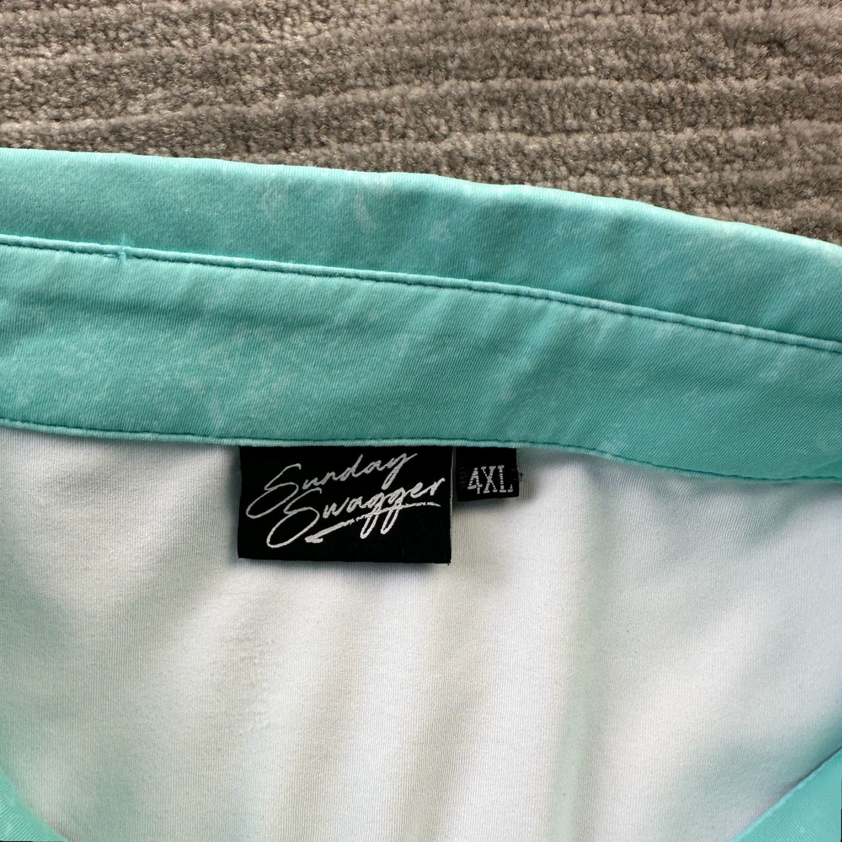 Vintage Sunday Swagger Polo Shirt Mens 4XL Green All Over Print Floral Golf Shirt Polo Size US XXL / EU 58 / 5 - 5 Thumbnail