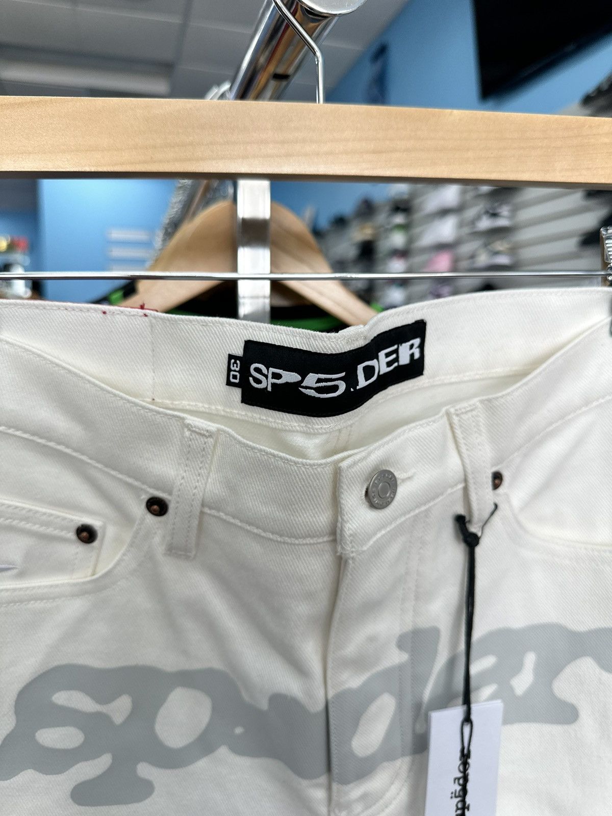 Sp5der Sp5der V3 Logo Denim Short White Size US 30 / EU 46 - 5 Thumbnail