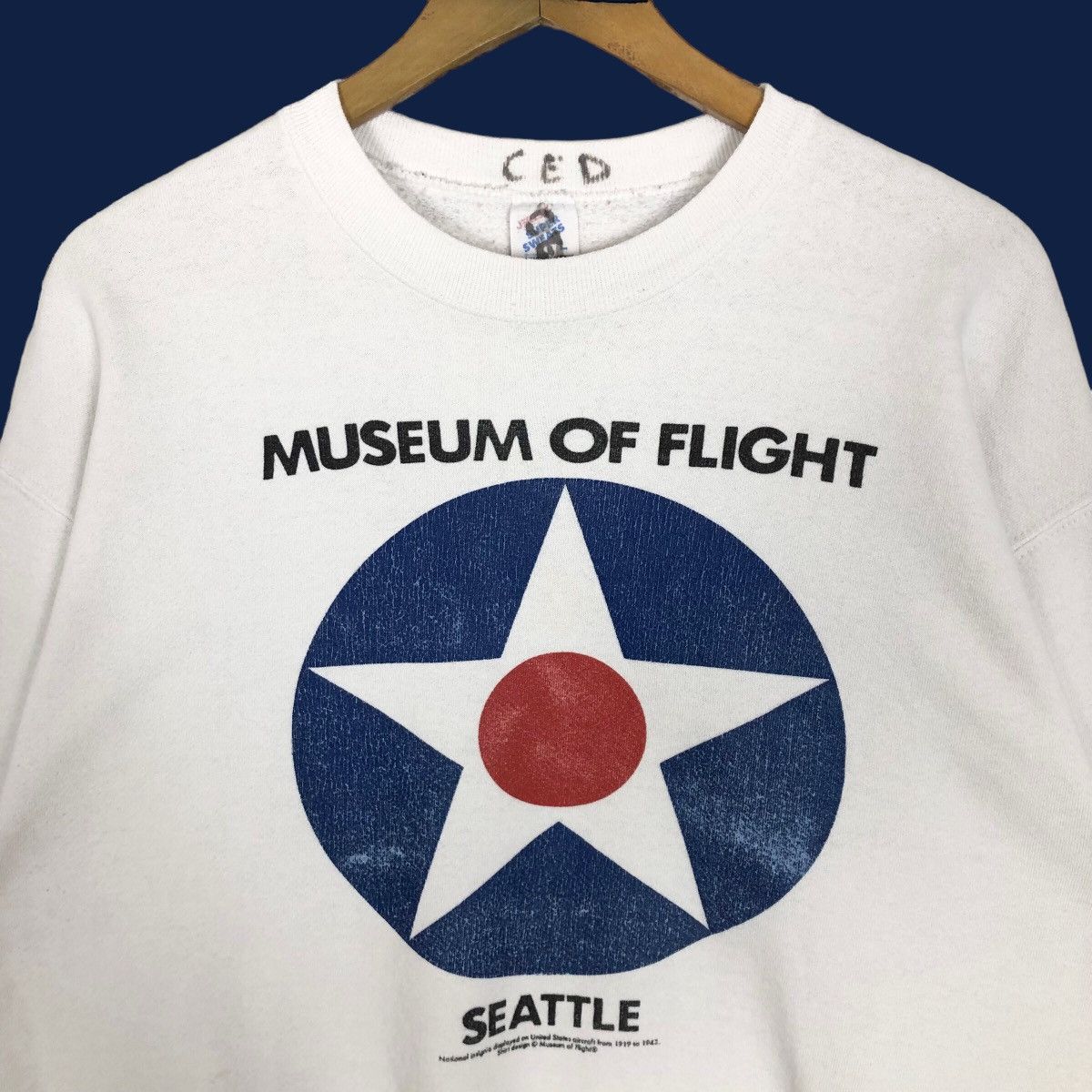 Vintage Vintage 90s US Air Force Museum Of Flight Crewneck Sweater Size US L / EU 52-54 / 3 - 5 Thumbnail