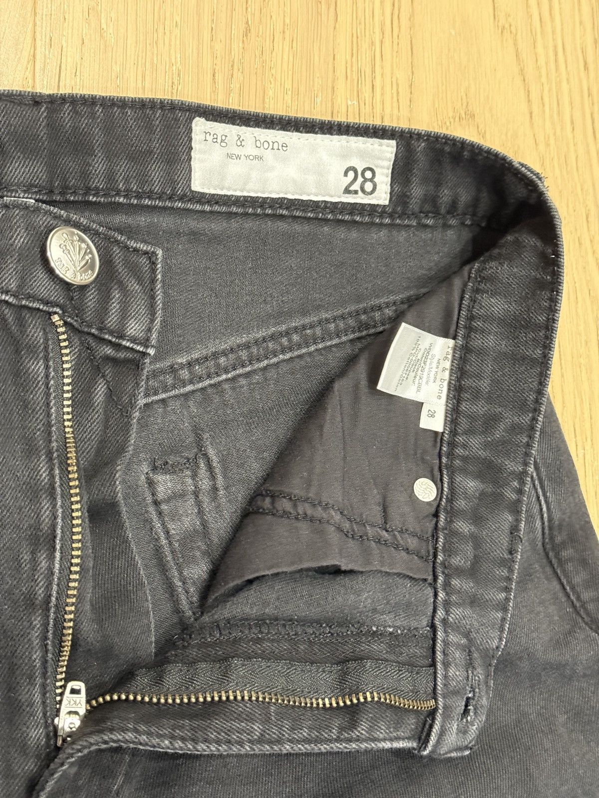 Rag & Bone Rag + Bone Sophie Ultra Wide Jeans in Black Size US 31 - 5 Thumbnail