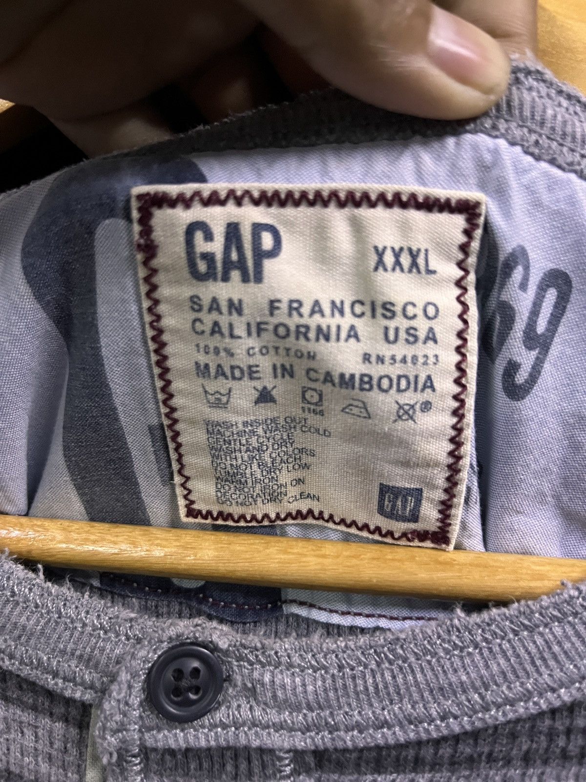 Gap GAP WAFFLE LONGSLEEVE GOTHIC PUNK STYLE Size US XXL / EU 58 / 5 - 6 Thumbnail