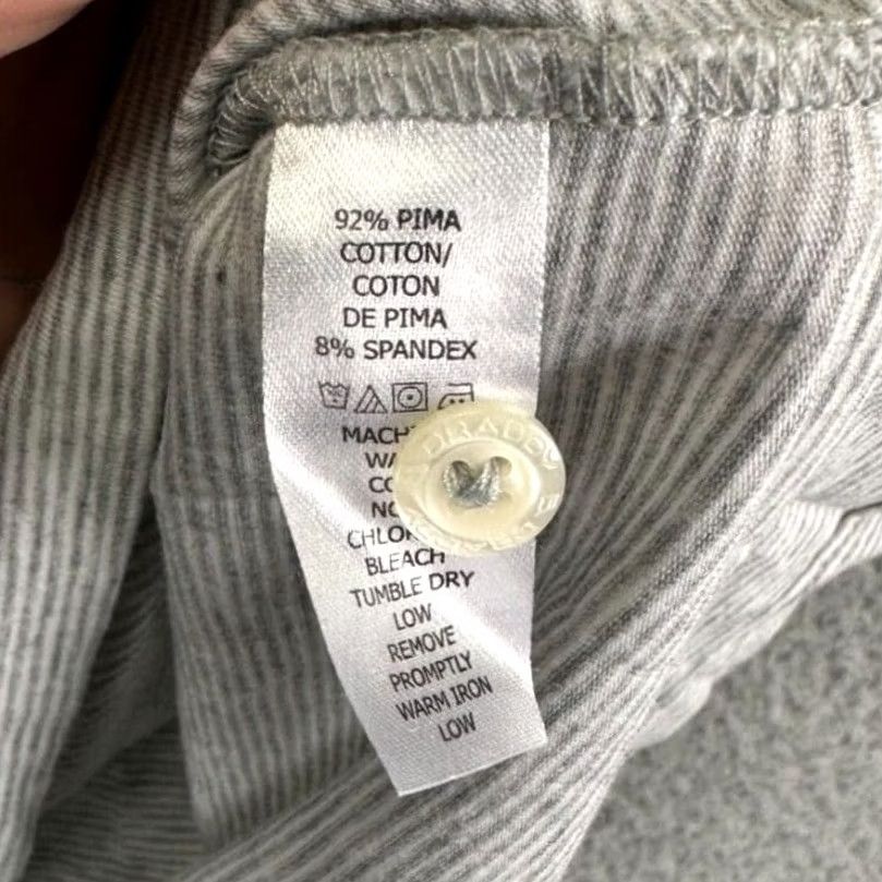 Vintage B. Draddy Shirt Polo Mens Large Grey Striped Pima Cotton Golf Rugby breathable Lightweight Short Sleeve Shirt Mens Size US L / EU 52-54 / 3 - 4 Thumbnail