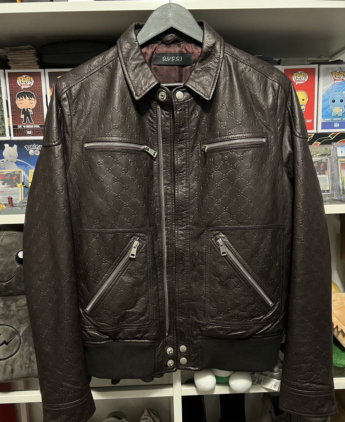 Gucci Gucci Brown Leather Jacket Monogram Size US S / EU 44-46 / 1 - 1 Thumbnail