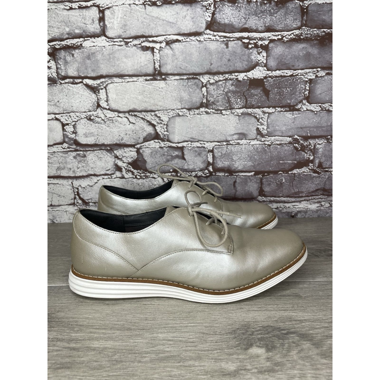 Cole Haan Cole Haan Original Grand Pearl Metallic Oxfords Shoes Women Size US 8 / IT 38 - 14 Thumbnail