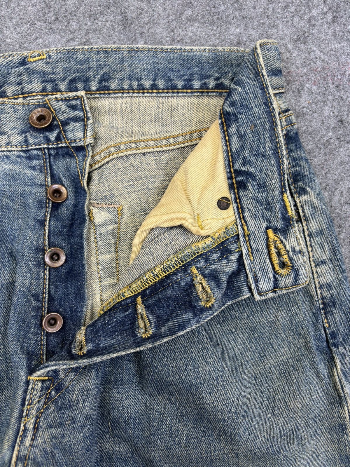 Edwin Wide Baggy 90s Selvedge Edwin 505 Medium Wash Denim F829 Size US 29 - 6 Thumbnail
