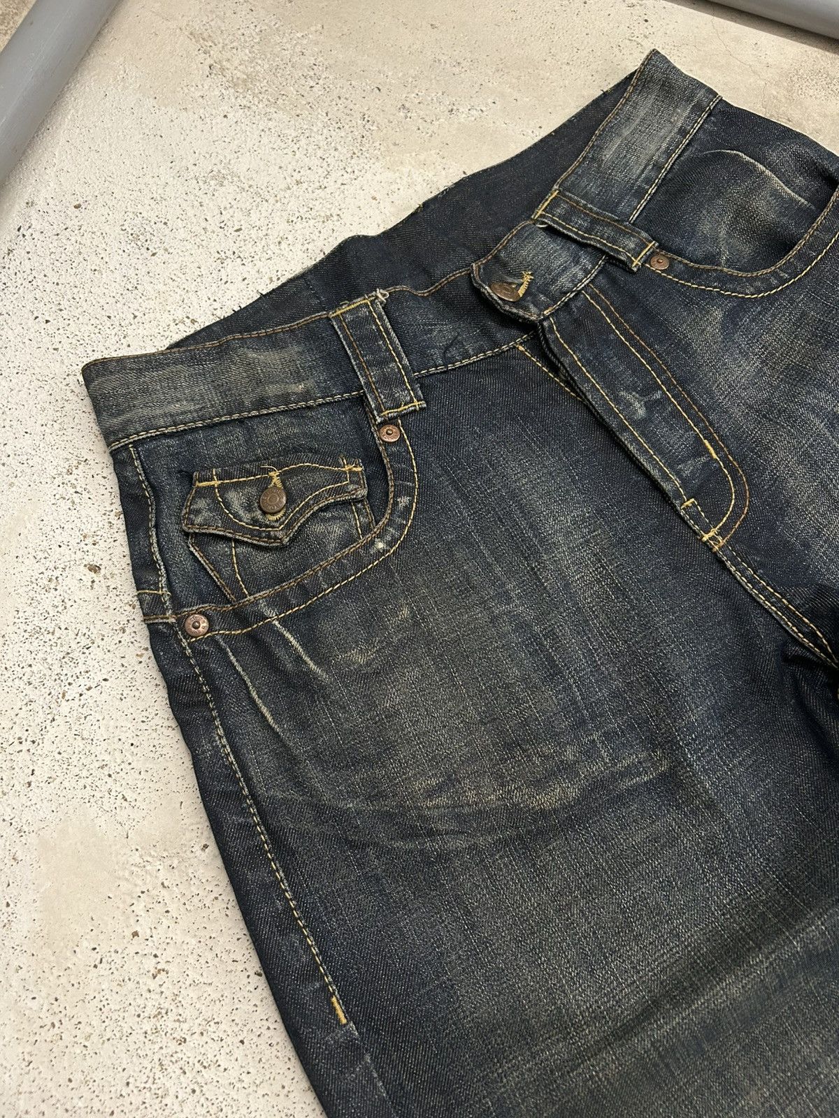 Le Grande Bleu (L.G.B.) Vintage Baggy Jeans Bonaventure Brand Mud Washed Size US 31 - 7 Thumbnail