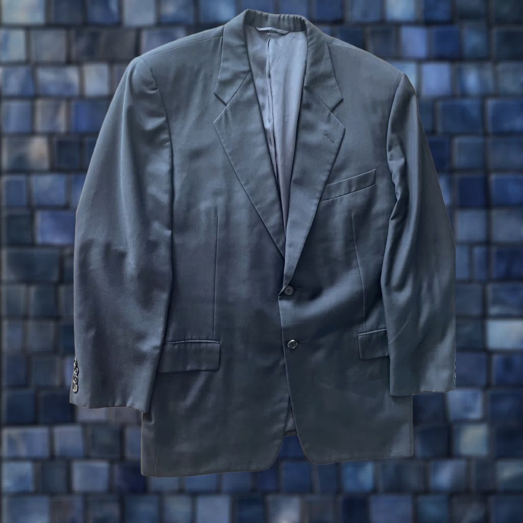 Vintage Hickey Freeman 100% Wool Solid Black Blazer Jacket Men 44R Business Formal Coat Size 44R - 1 Thumbnail