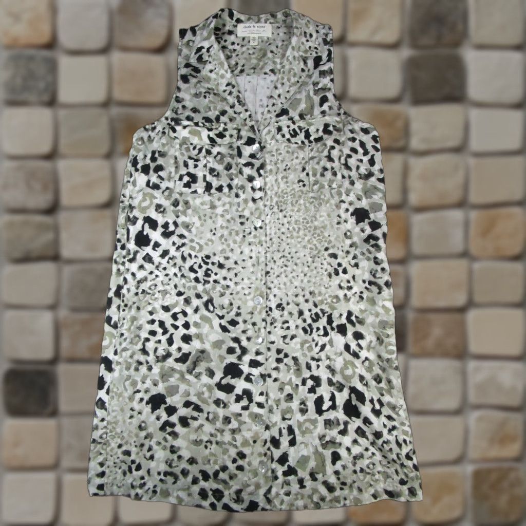 CLOT Cloth & Stone Shirt Dress Womens Small Gray Black Shirt Dress Womens Small Gray Black Size S / US 4 / IT 40 - 1 Thumbnail