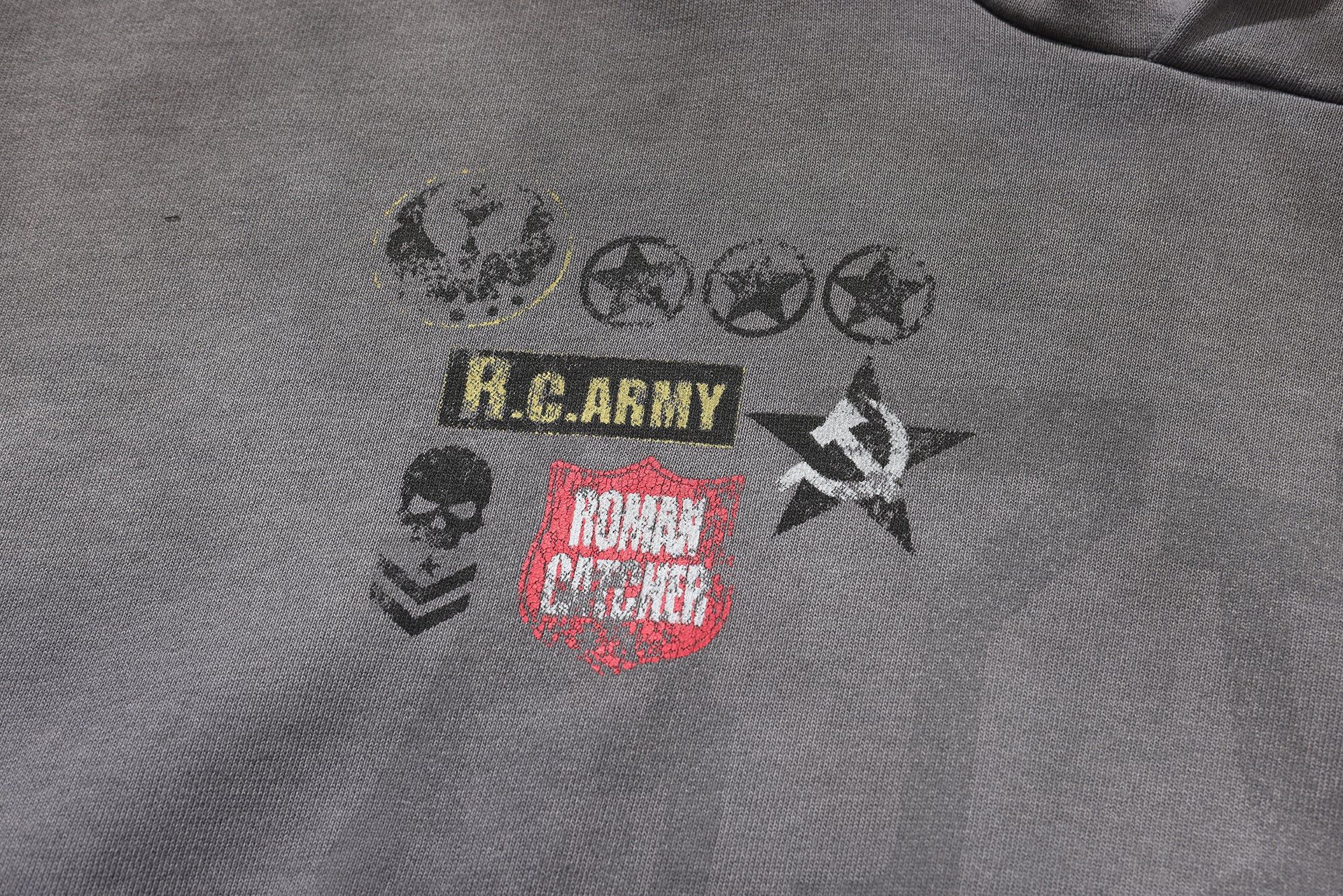 Japanese Brand Japanese Brand Vintage Faded Grey War Hoodie size S Size US M / EU 48-50 / 2 - 5 Thumbnail