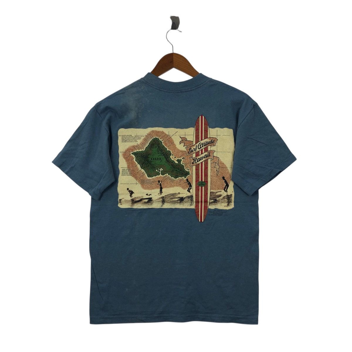 Vintage Vintage 90s Surf Attitude Hawaii Aloha Tee Shirt Surfing Size US M / EU 48-50 / 2 - 1 Thumbnail
