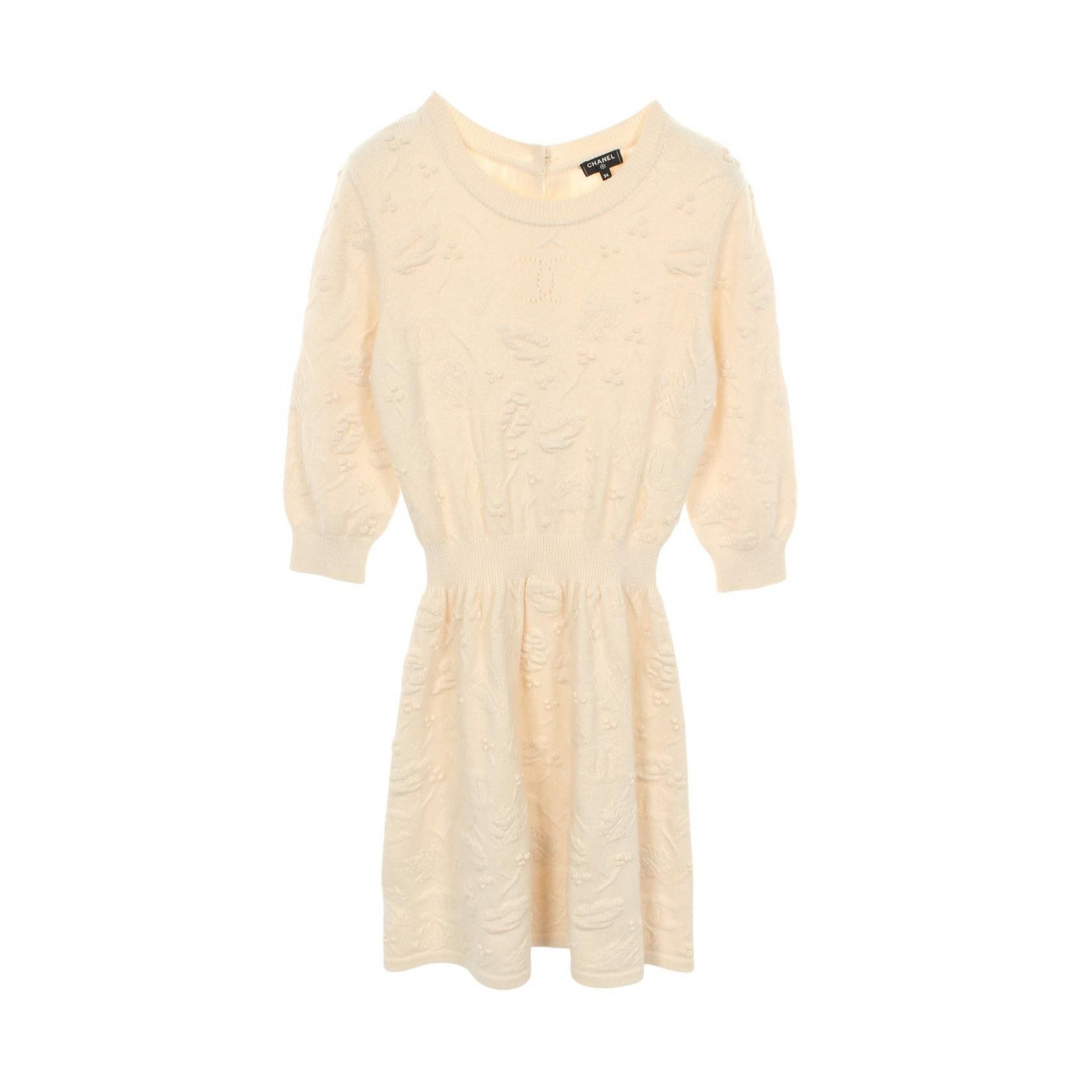 Chanel Chanel Chanel Coco Mark Knit Dress Wool Cashmere Textile Dresses P70970K10170 DUTY FREE for USA Size ONE SIZE - 1 Thumbnail