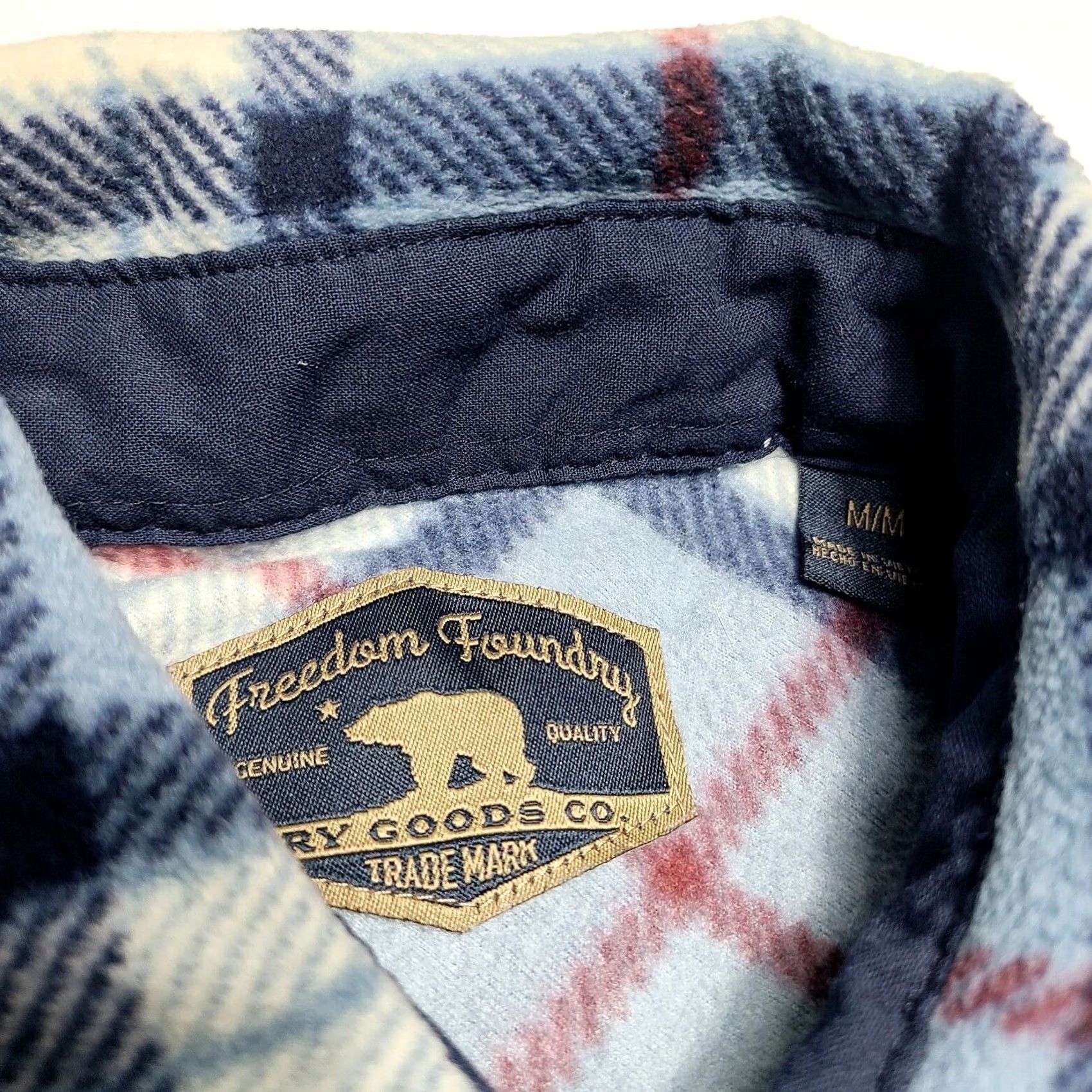 Vintage Freedom Foundry Dry Goods Co. Men's Flannel Fleece Shirts Lot Of 2 - Red & Blue Size US M / EU 48-50 / 2 - 5 Thumbnail