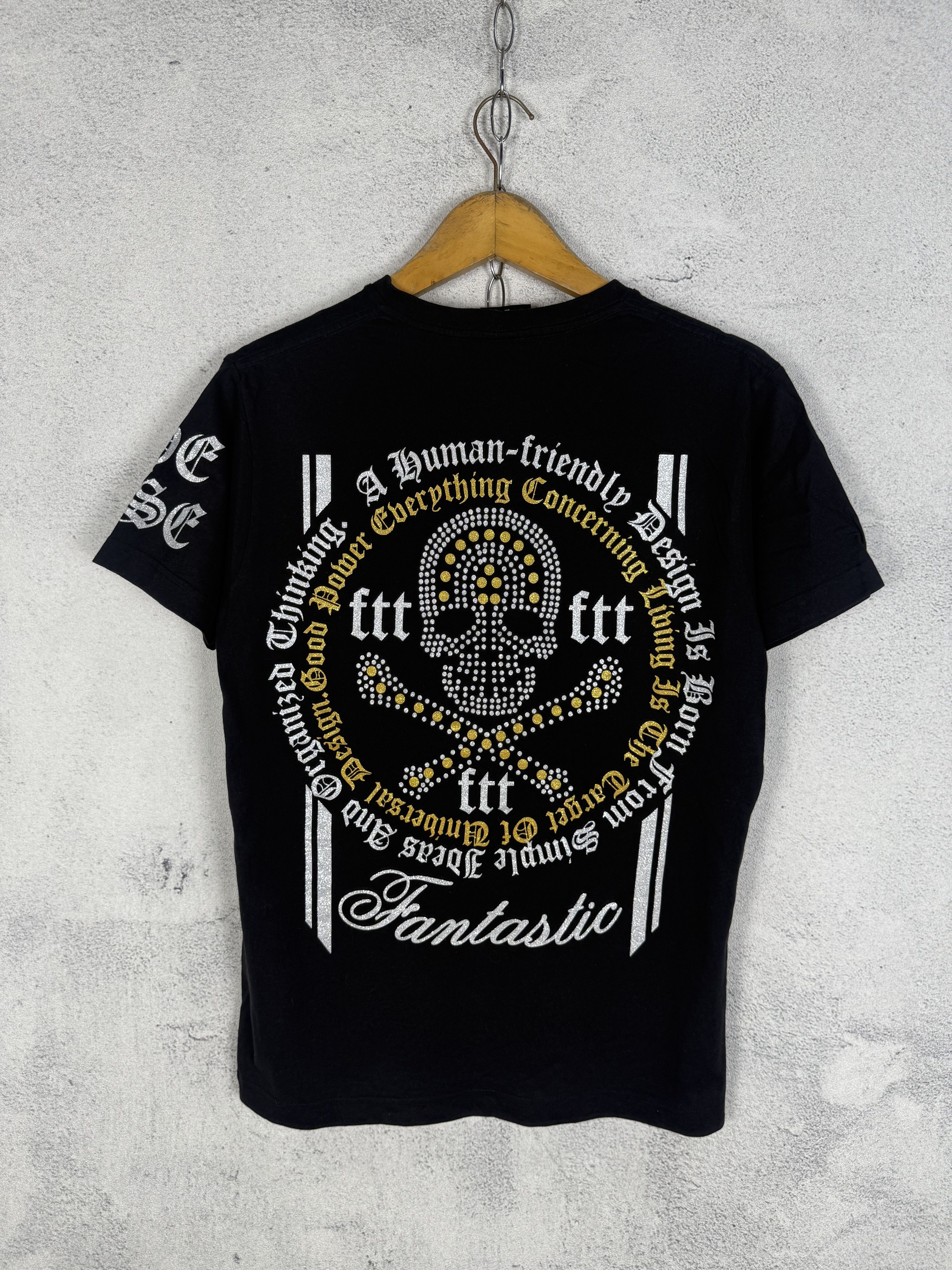 Japanese Brand Beaumont Carr Y2K Skull Gothic Rhinestone Tshirt Size US S / EU 44-46 / 1 - 1 Thumbnail