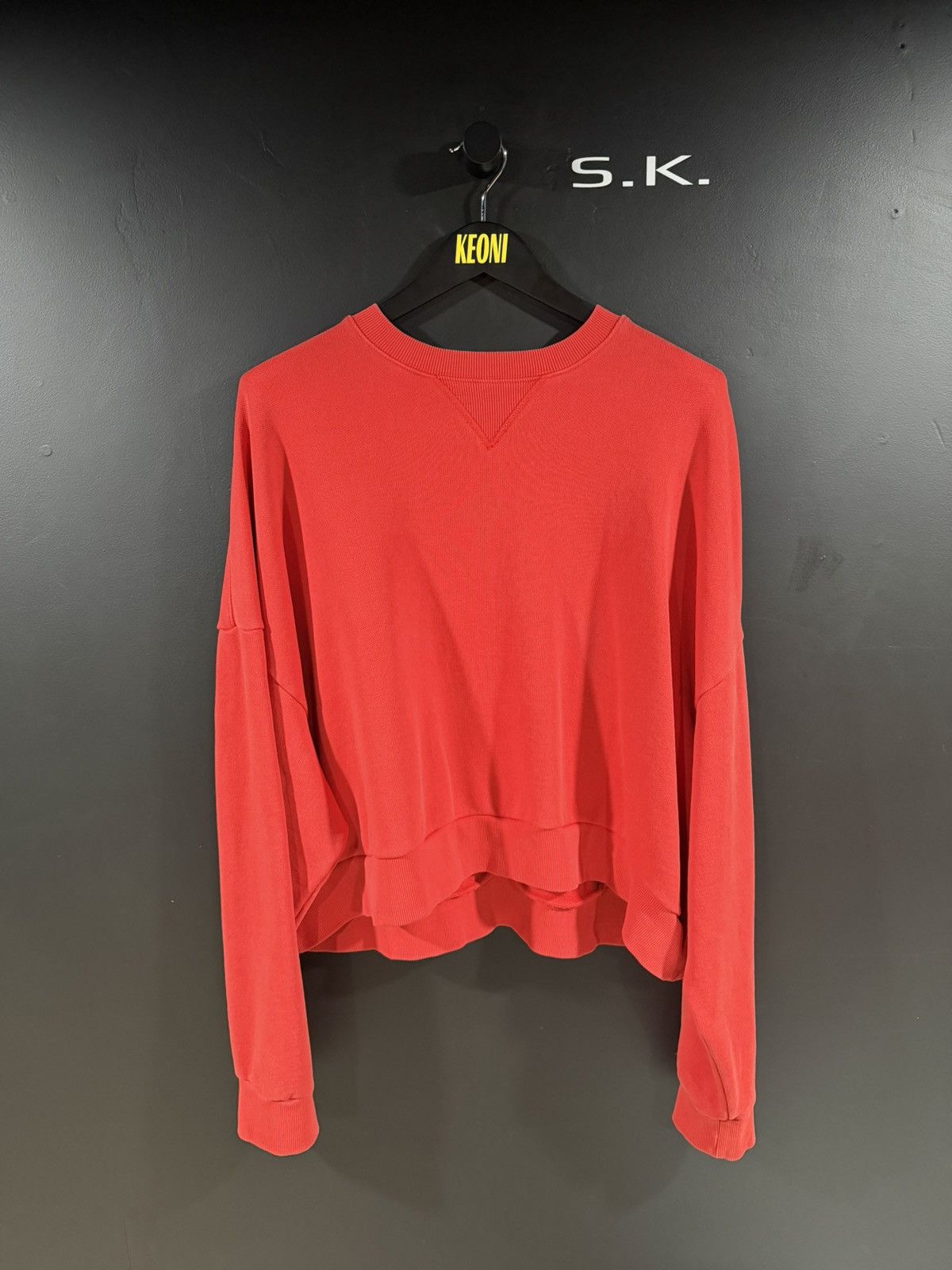 Entire Studios Entire Studios Red Cropped Cotton Jersey Sweatshirt S Size US S / EU 44-46 / 1 - 1 Thumbnail