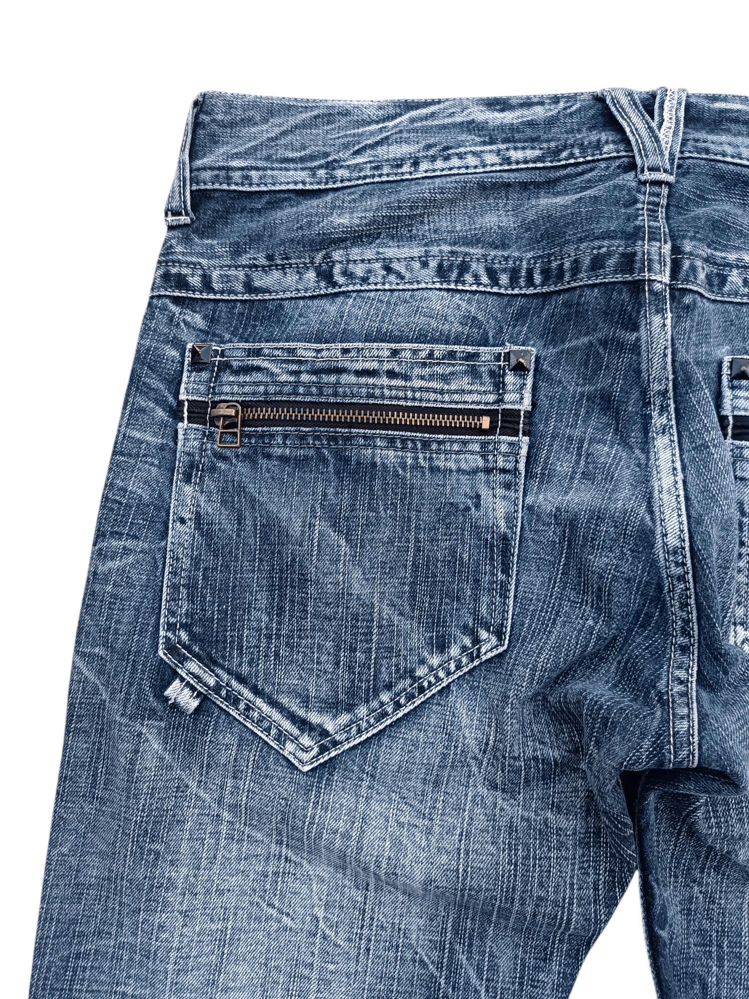 If Six Was Nine FLARED💥SORRIDERE WHISKERS FADED DENIM PANT Size US 34 / EU 50 - 14 Thumbnail