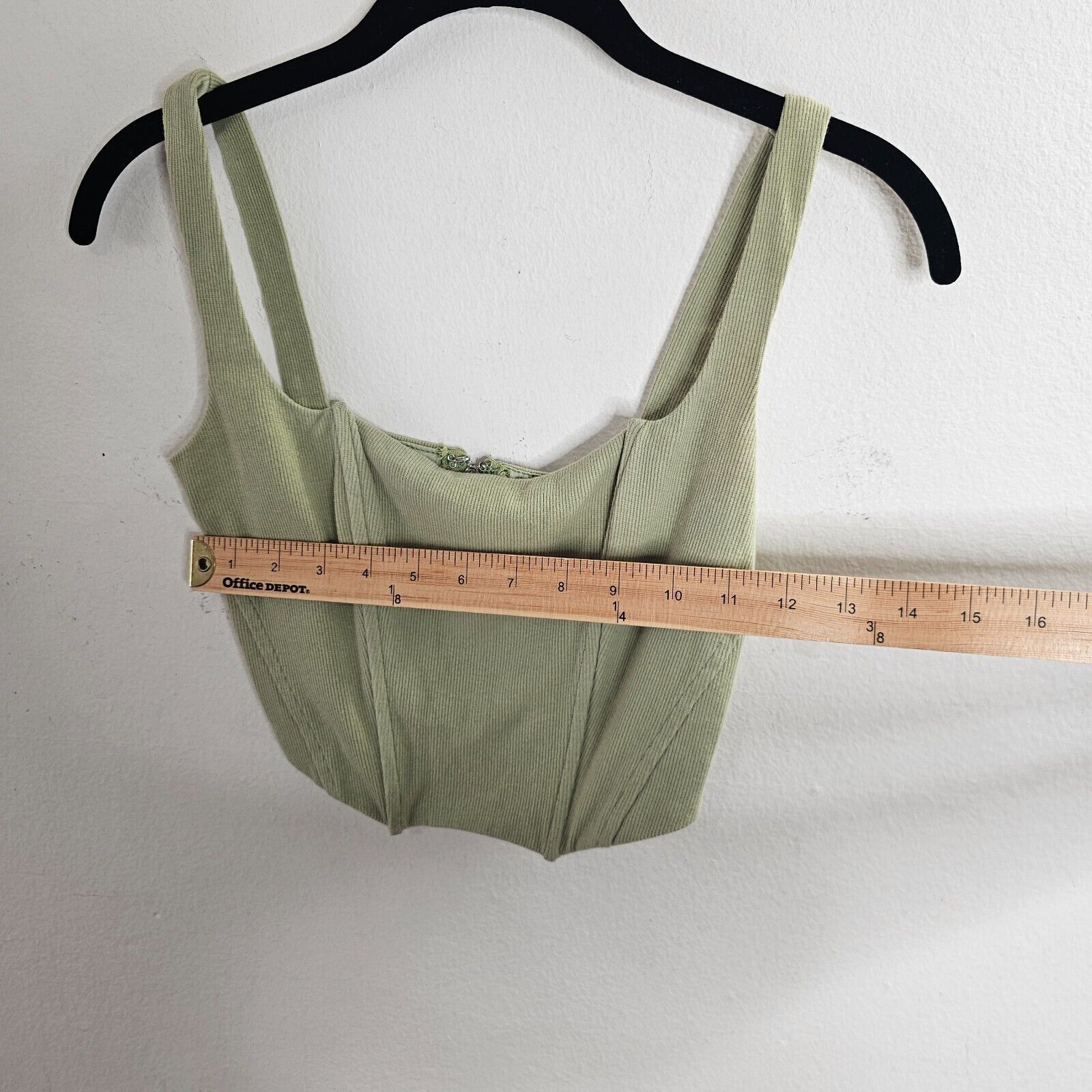 Other Beige Botany Soft Mint Green Square Neck Corset Crop Top S Size S / US 4 / IT 40 - 6 Thumbnail