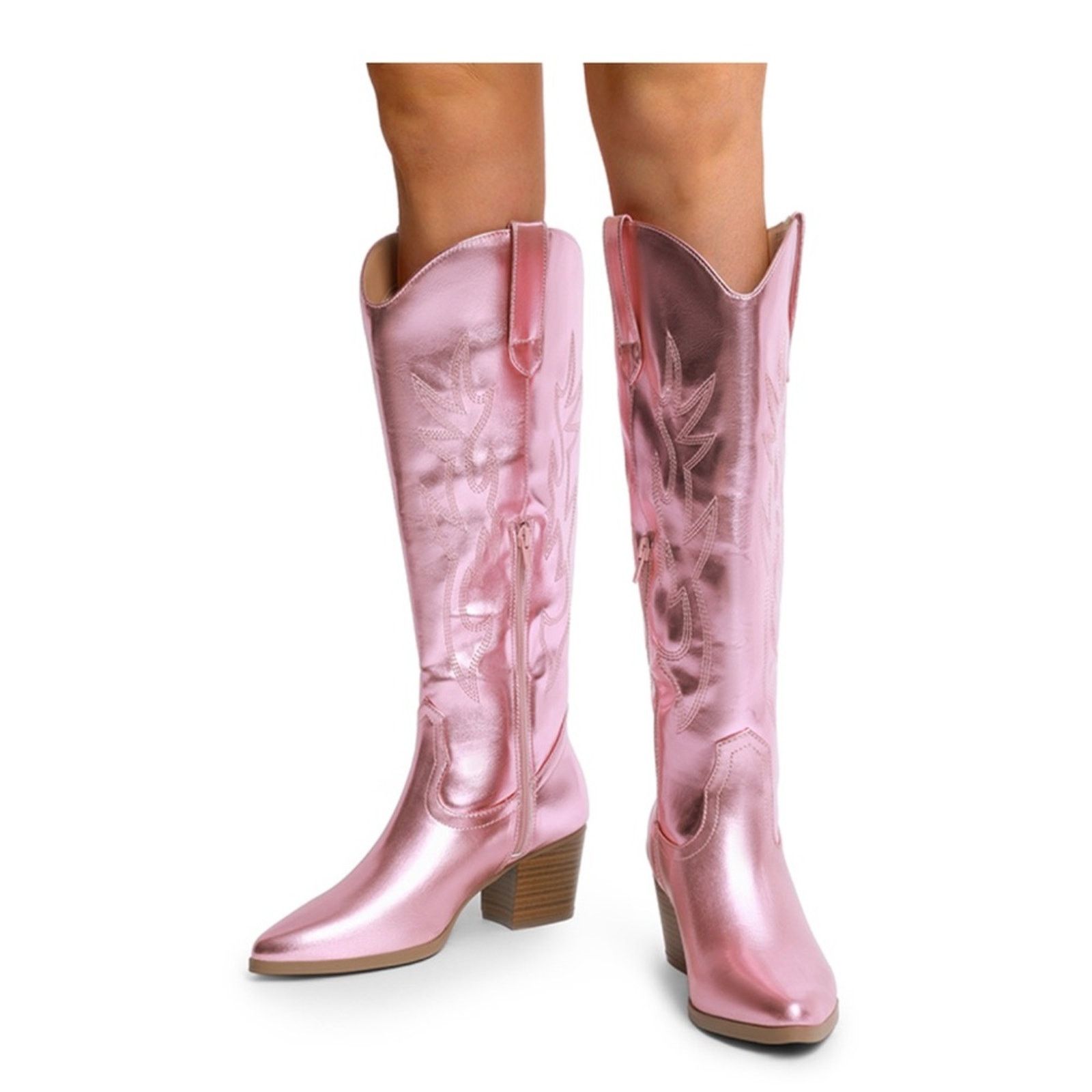 Other DREAM PAIRS Pointed-Toe Cowgirl Knee-high Boots Pink 8.5 Size US 8.5 / IT 38.5 - 7 Thumbnail