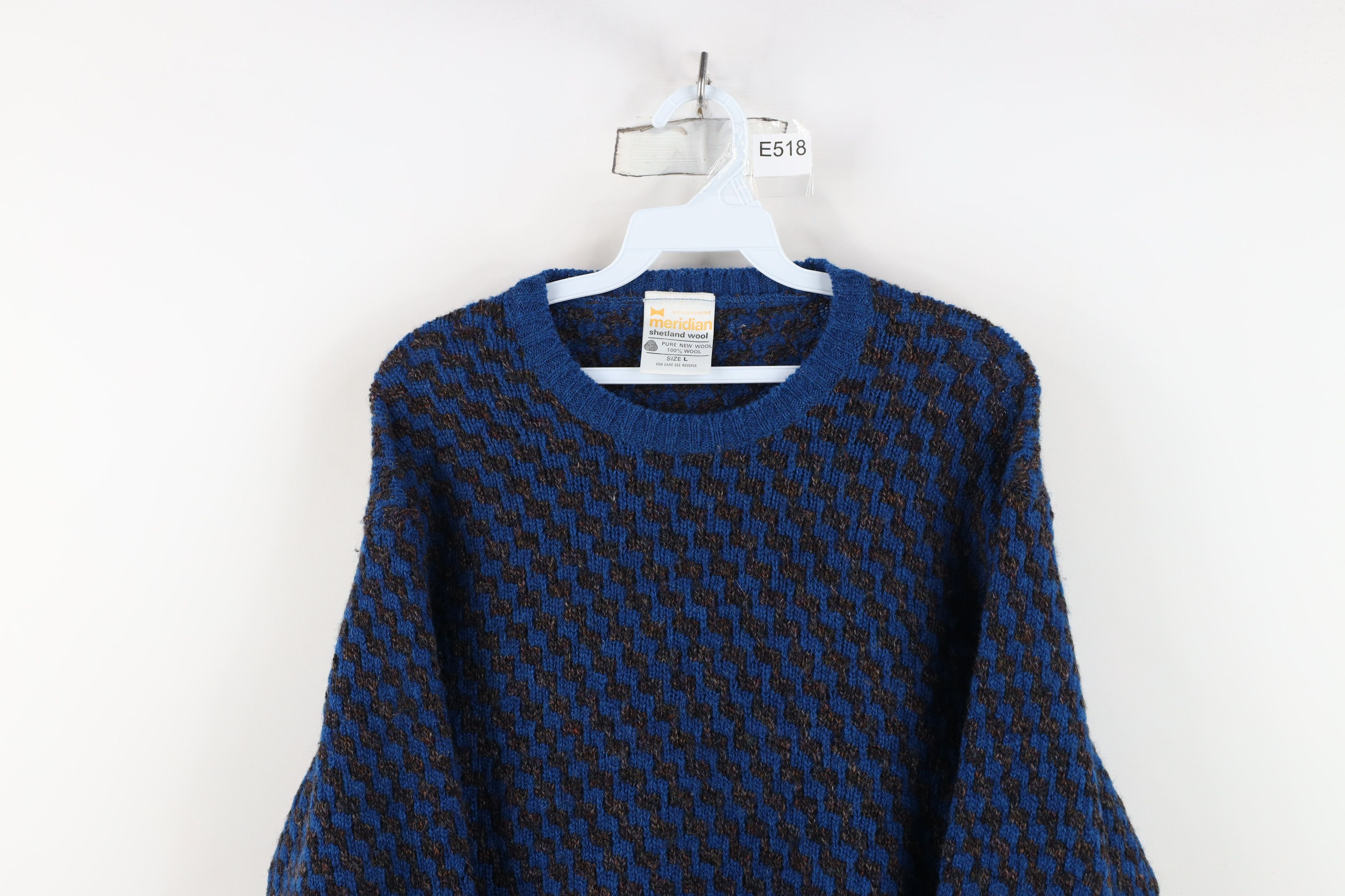 Vintage Vintage 90s Streetwear Shetland Wool Zig Zag Knit Sweater Size US L / EU 52-54 / 3 - 2 Thumbnail