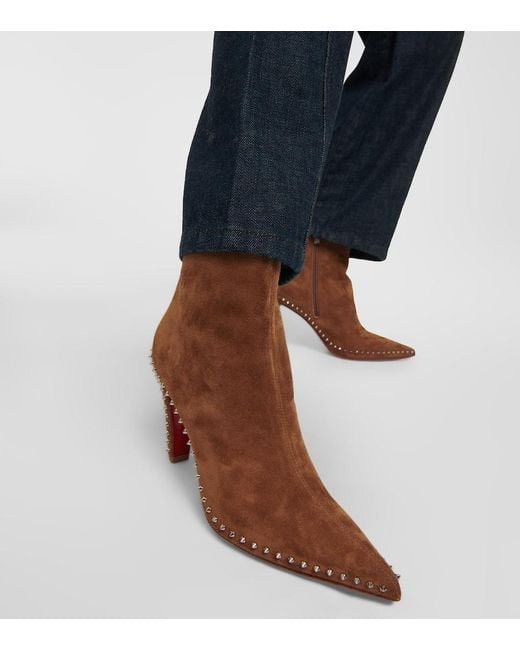 Christian Louboutin NEW UNWORN LOUBOUTIN Vidura studded suede ankle boots flaws Size US 10 / IT 40 - 2 Thumbnail