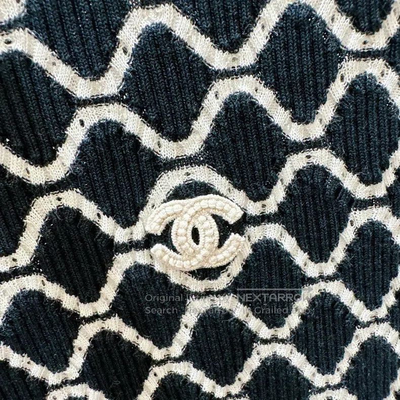 Chanel Chanel Xiaoxiang diamond-shaped knitted thin round-neck sl Size S / US 4 / IT 40 - 3 Thumbnail
